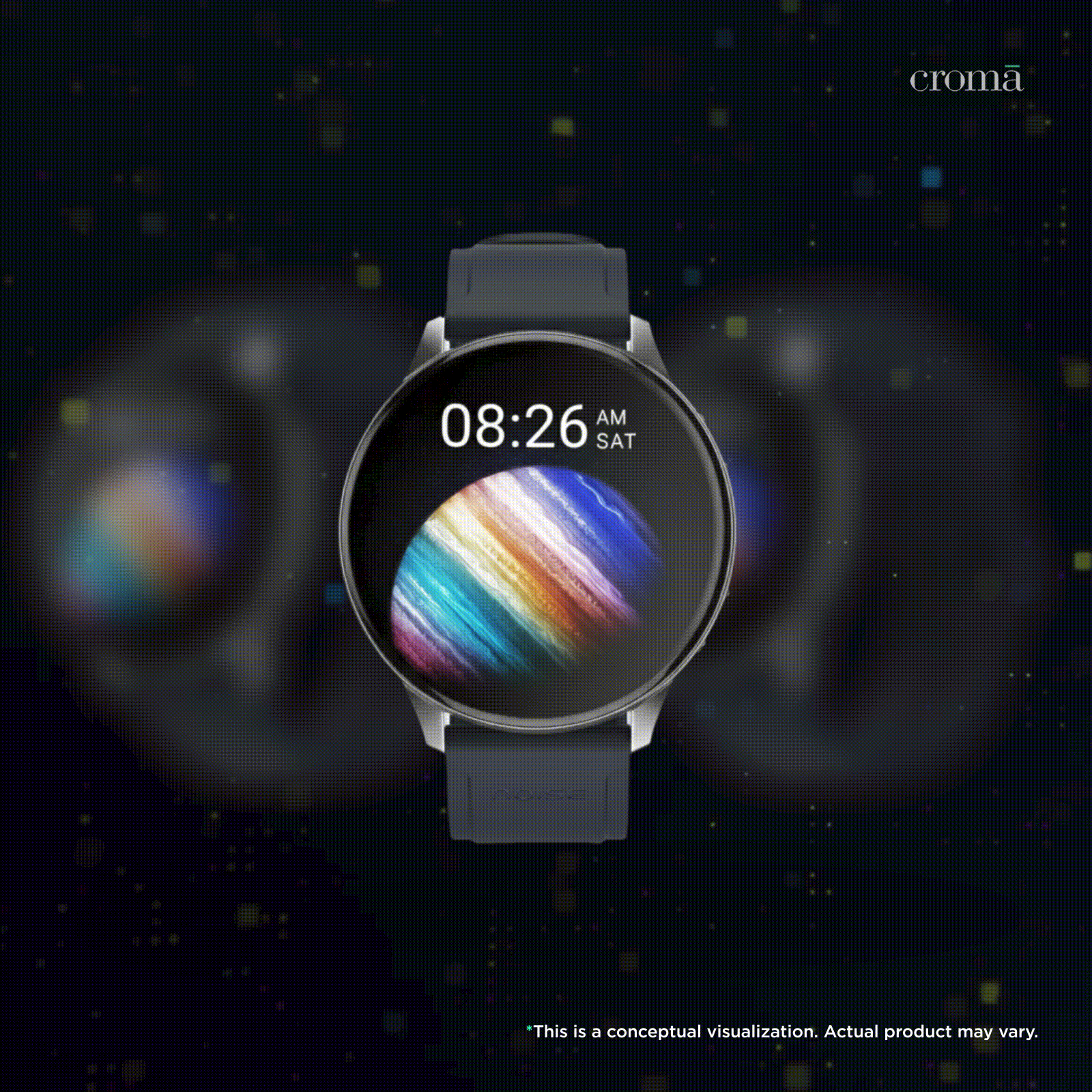 Noise Vortex Plus Smartwatch with Bluetooth Calling (37mm AMOLED Display, IP68 Water Resistant, Space Blue Strap)_2