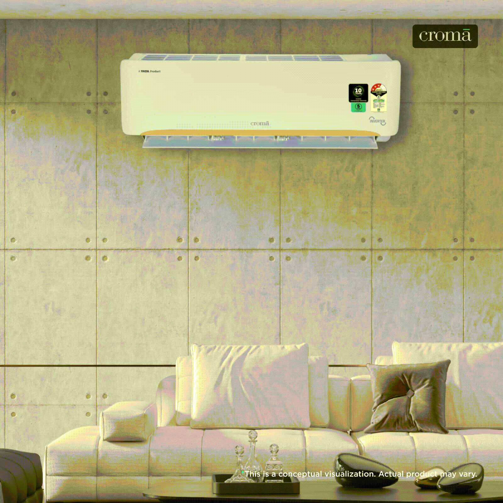 Croma 7 in 1 Convertible 1.5 Ton 3 Star Inverter Split AC with Self Diagnosis (2026 Model, Copper Condenser, CRLA018IND342404 ) Croma 7 in 1 Convertible 1.5 Ton 3 Star Inverter Split AC with Self Diagnosis (2026 Model, Copper Condenser, CRLA018IND342404 )_1