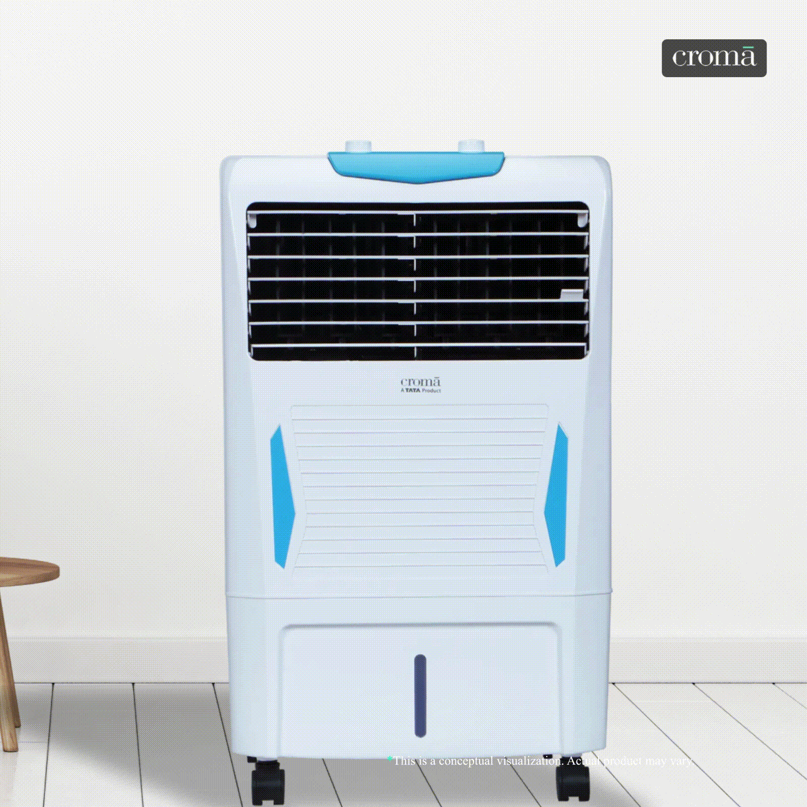 Croma 24 Litres Personal Air Cooler with Motorized Vertical Louvers (4-Way Air Deflection, White)_1