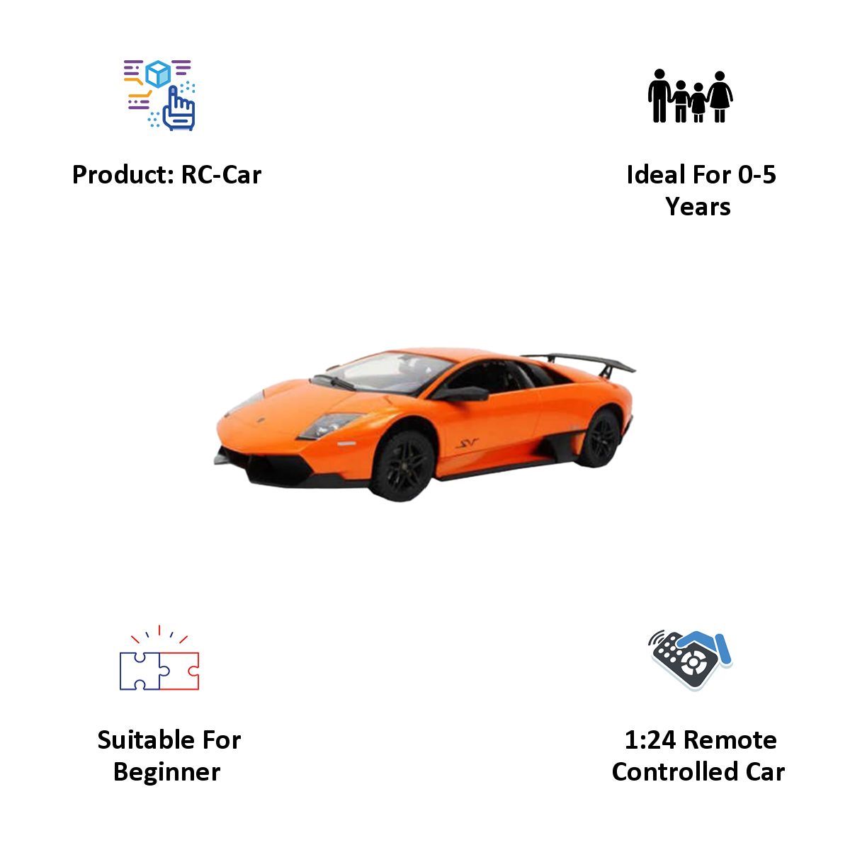 Lamborghini Murcielago LP670-4 1:24 Remote Controlled Car (SW-562, Orange)_5