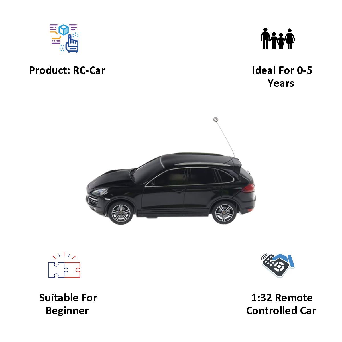 Porsche Cayenne Turbo 1:32 Remote Controlled Car (Black)_4