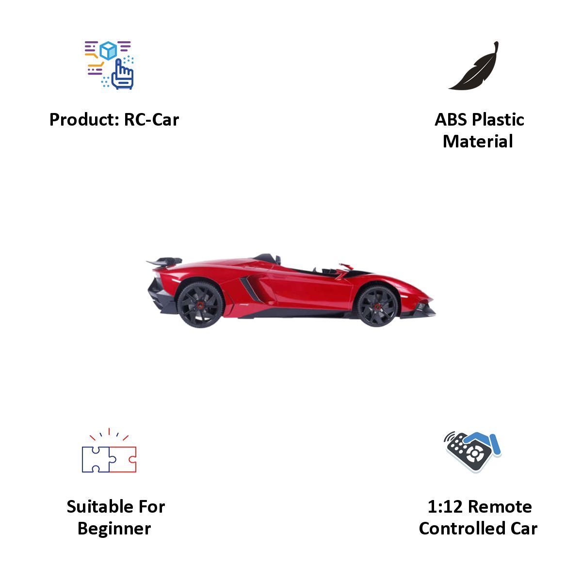 Lamborghini Aventador J 1:12 Remote Controlled Car (Red)_4