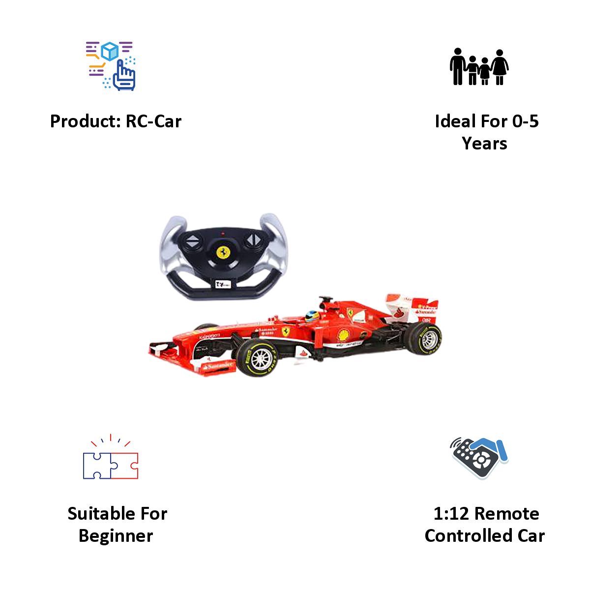 Rastar Ferrari F1 1:12 Remote Controlled Toy Car (SW-521, Red)_5