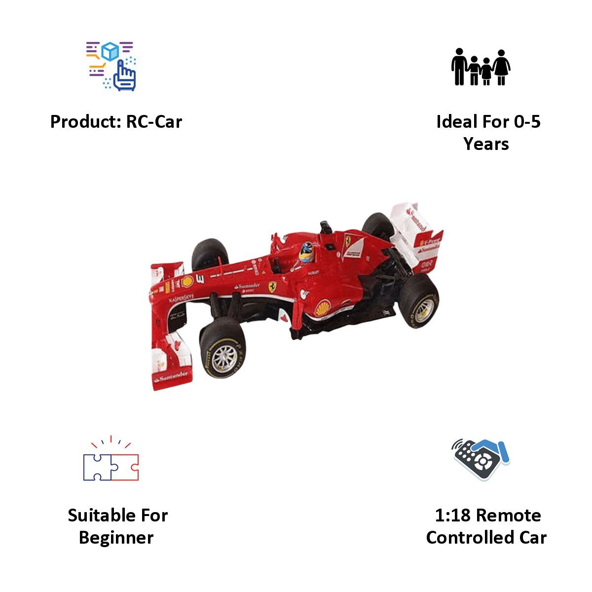 Rastar Ferrari F1 1:18 Remote Controlled Toy Car (SW-364, Red)_6