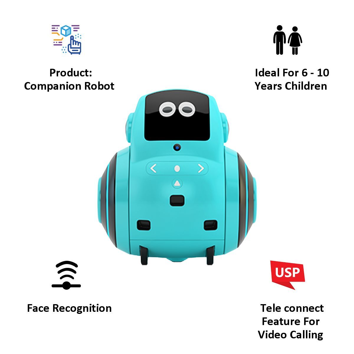 emotix Miko 2 Companion Robot (EM020, Pixie Blue)_5
