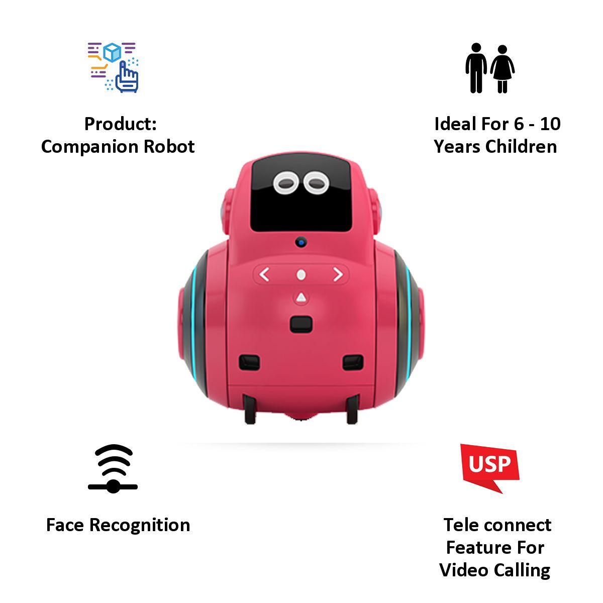 emotix Miko 2 Companion Robot (EM020, Martian Red)_5