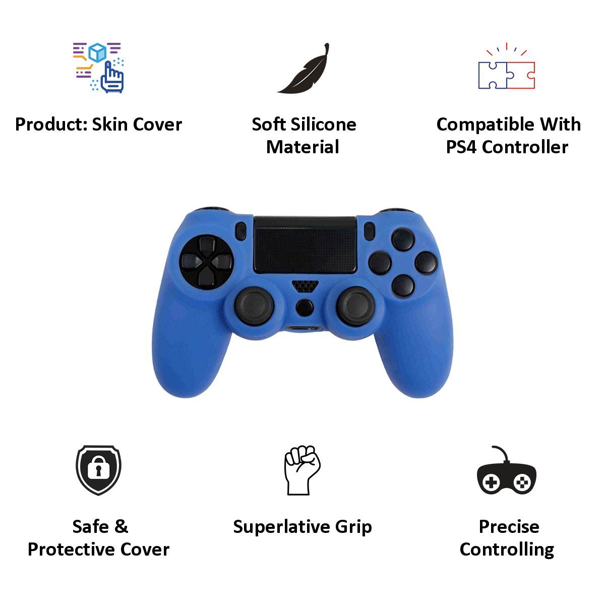 ORB PS4 Controller Silicone Skin Cover (Blue)_2