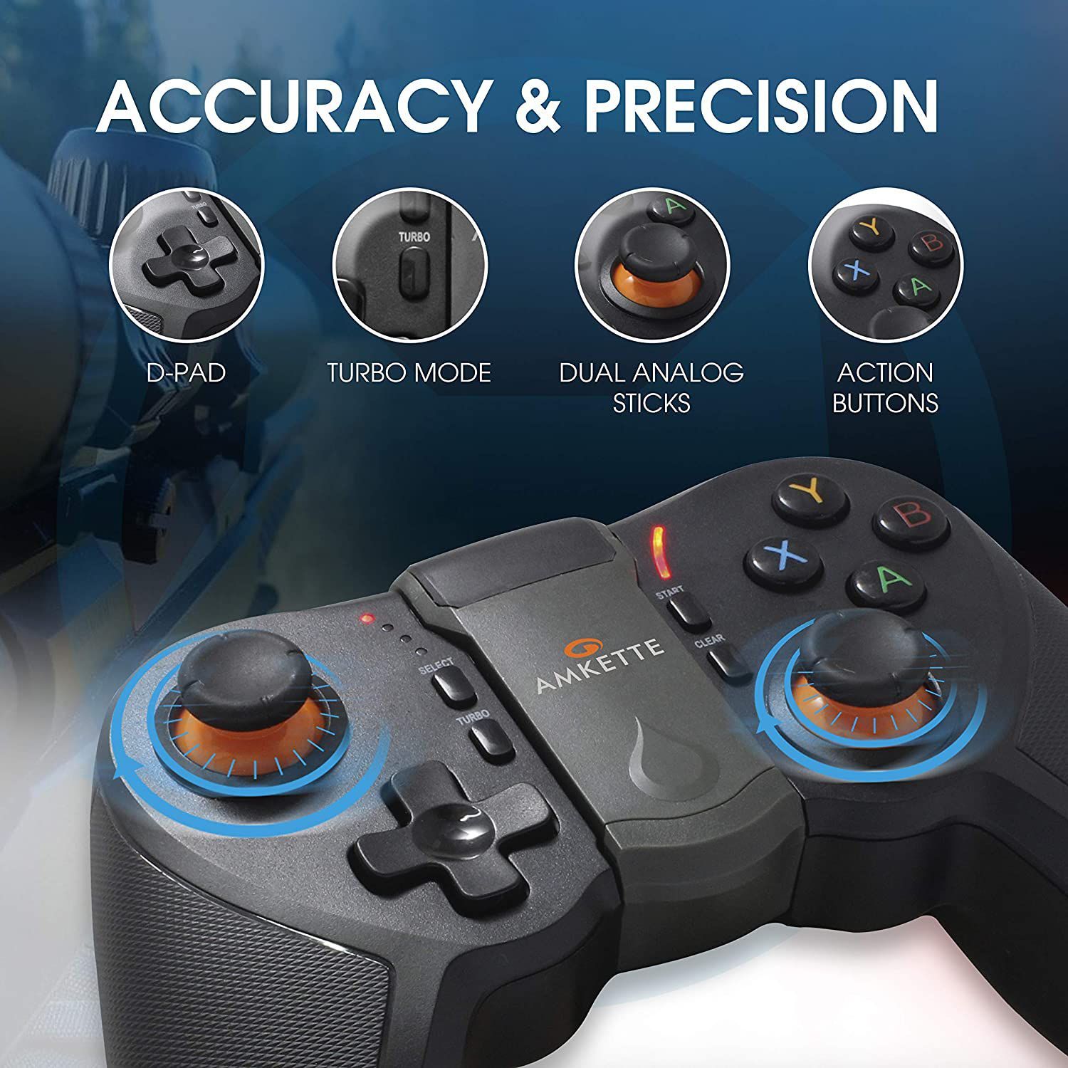 AMKETTE Evo Gamepad Pro 4 Gaming Controller For Android Phones (Instant Play for Android, EGP4 829BK, Black)_5