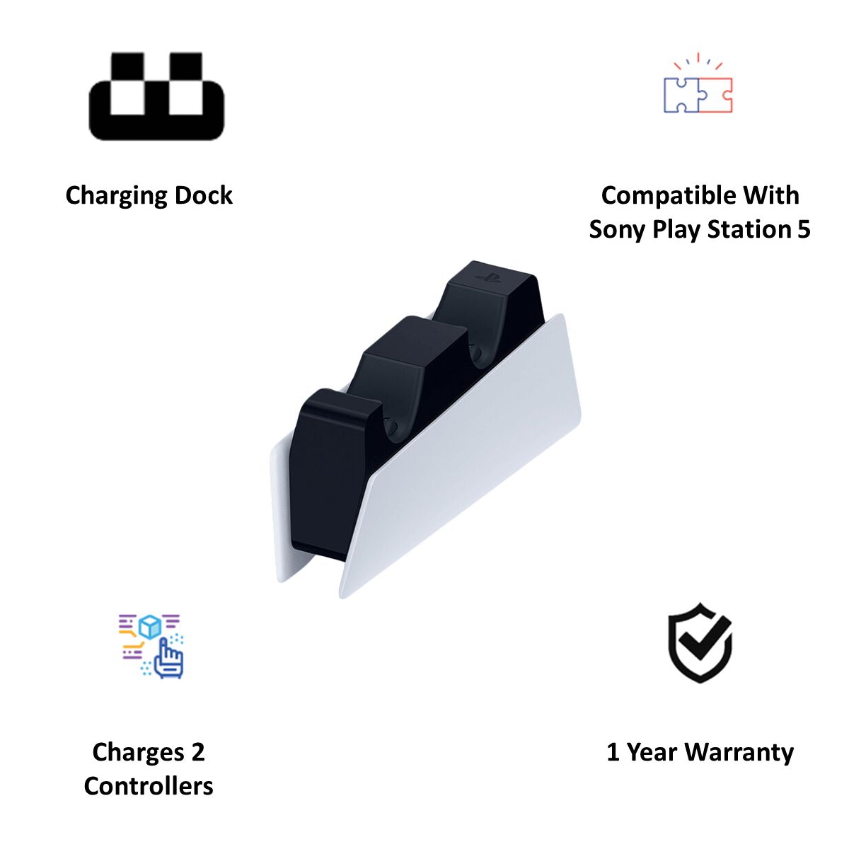 SONY DualSense Charging Station For Playstation 5 (Charge Two Controllers, CFI-ZDS1E, White) SONY DualSense Charging Station For Playstation 5 (Charge Two Controllers, CFI-ZDS1E, White)_4