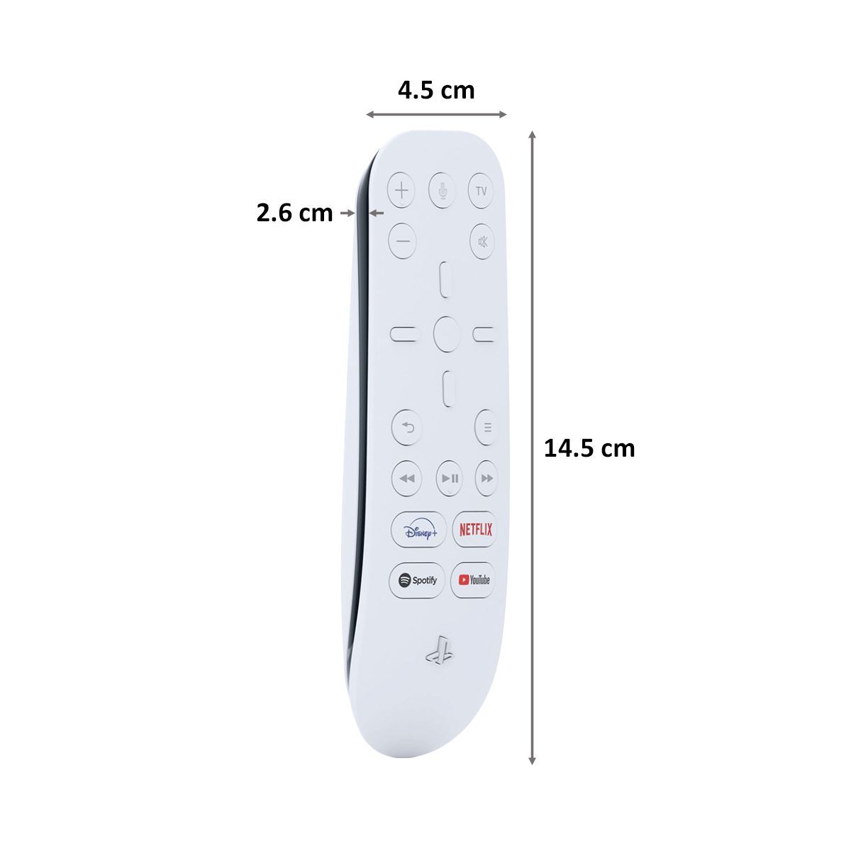 SONY Media Remote For Playstation 5 (Dedicated App Buttons, CFI-ZMR1BX/R, White)_2