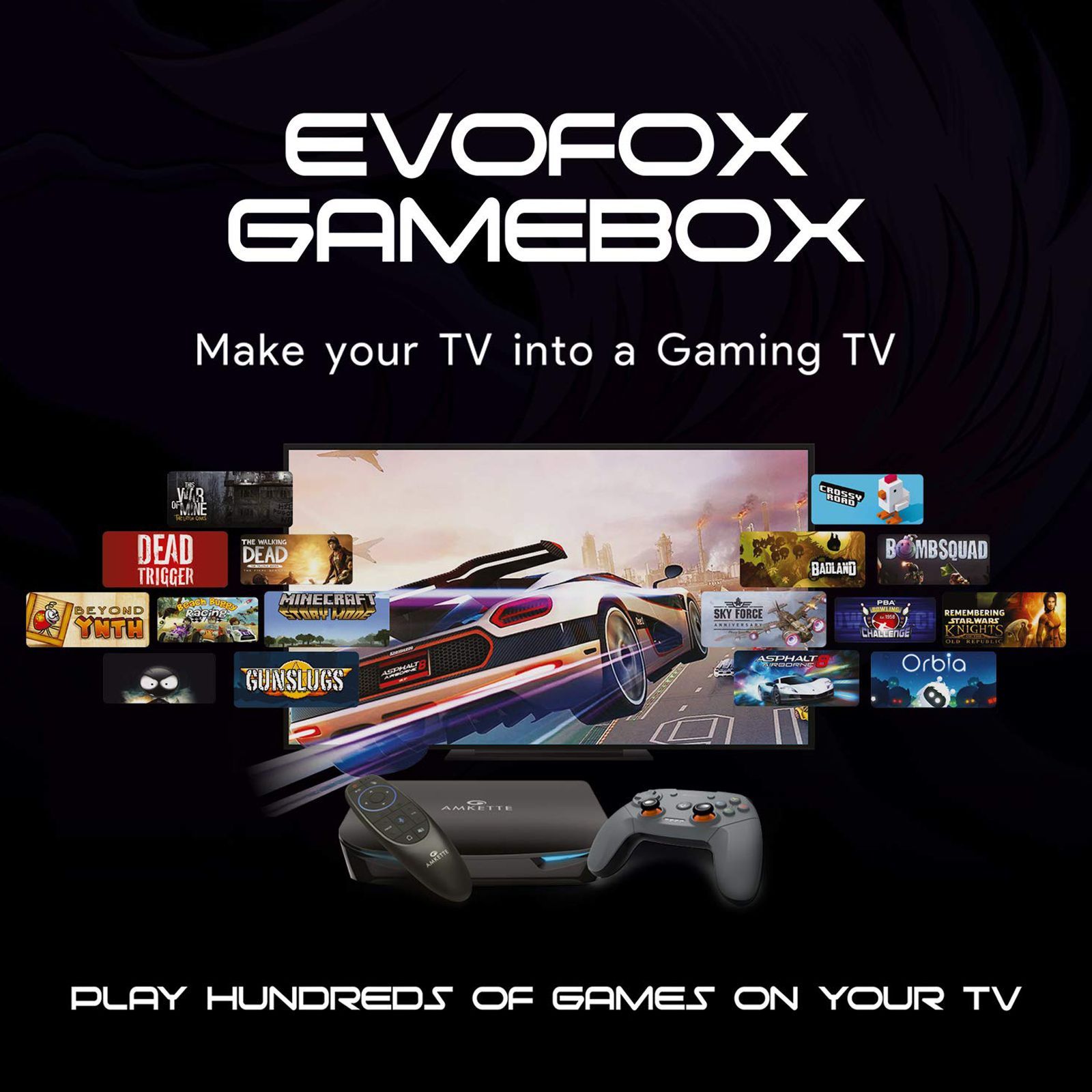 AMKETTE EvoFox 32GB SSD Gaming Console With Asphalt 8, Badland, Beach Buggy Racing, Bomb Hunters, BombSquad, Brick Breaker Pro, Commute, CrossyRoad (Grey) AMKETTE EvoFox 32GB SSD Gaming Console With Asphalt 8, Badland, Beach Buggy Racing, Bomb Hunters, BombSquad, Brick Breaker Pro, Commute, CrossyRoad (Grey)_5