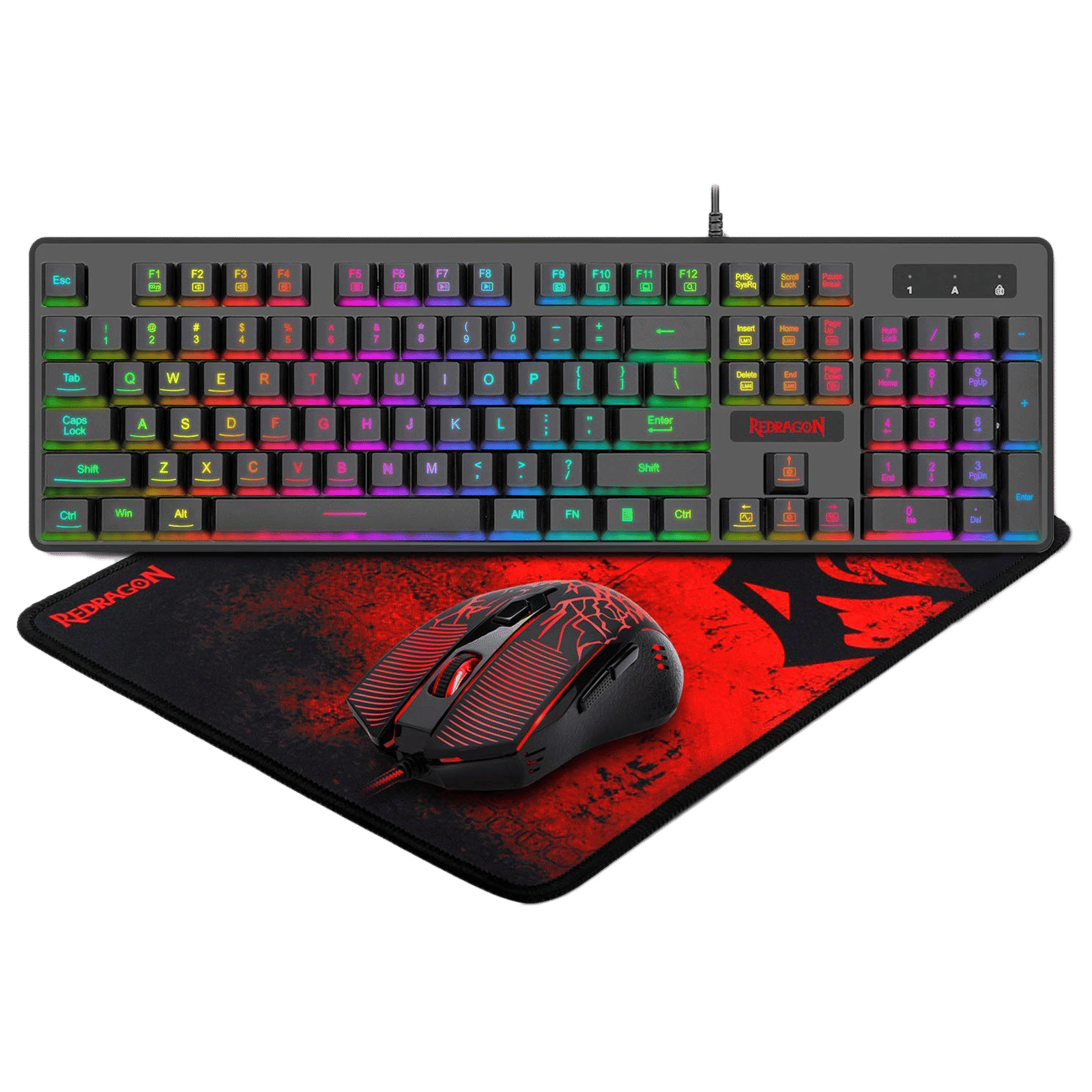 REDRAGON S107 3 IN 1 Wired Gaming Keyboard & Mouse Combo (Backlit Technology, Black)_1