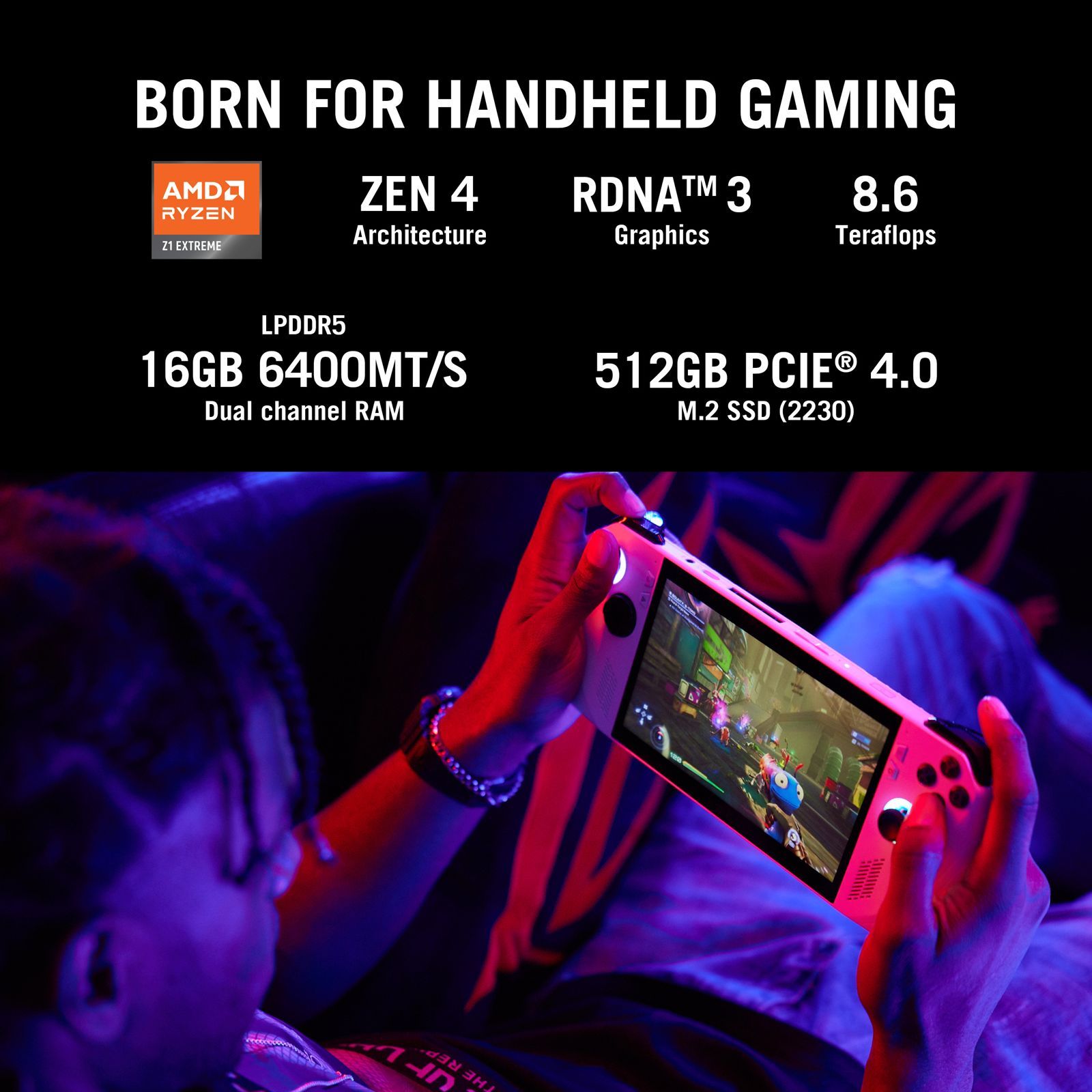 ASUS ROG Ally 512GB SSD Handheld Gaming Console (White)_6