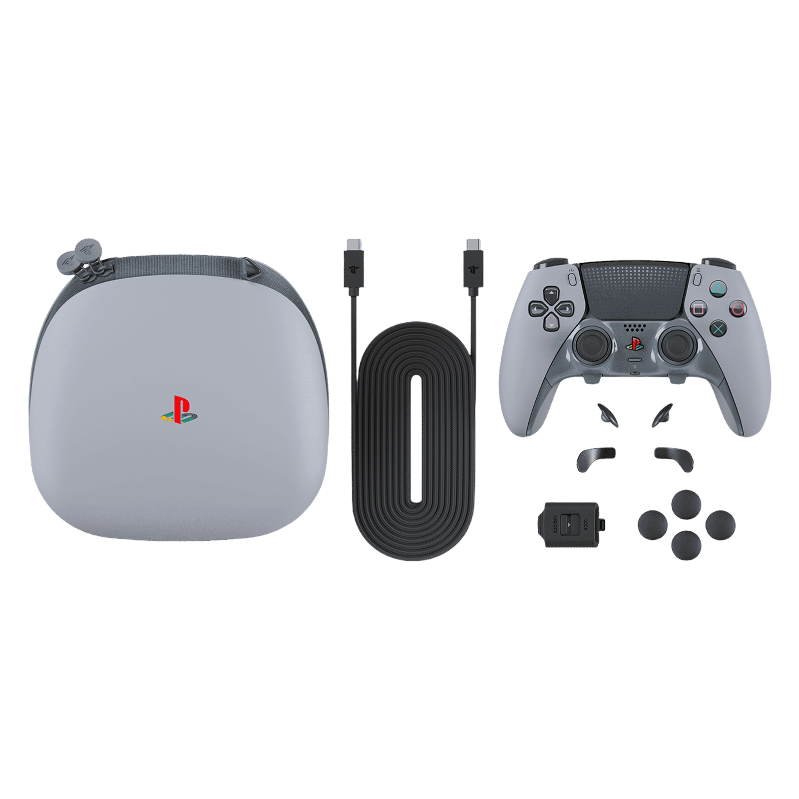 SONY DualSense Edge 30th Anniversary Limited Edition Wireless Gaming Controller for PlayStation 5 (Ultra Customizable Controls, CFI-ZCP1W30Y, Silver)_4