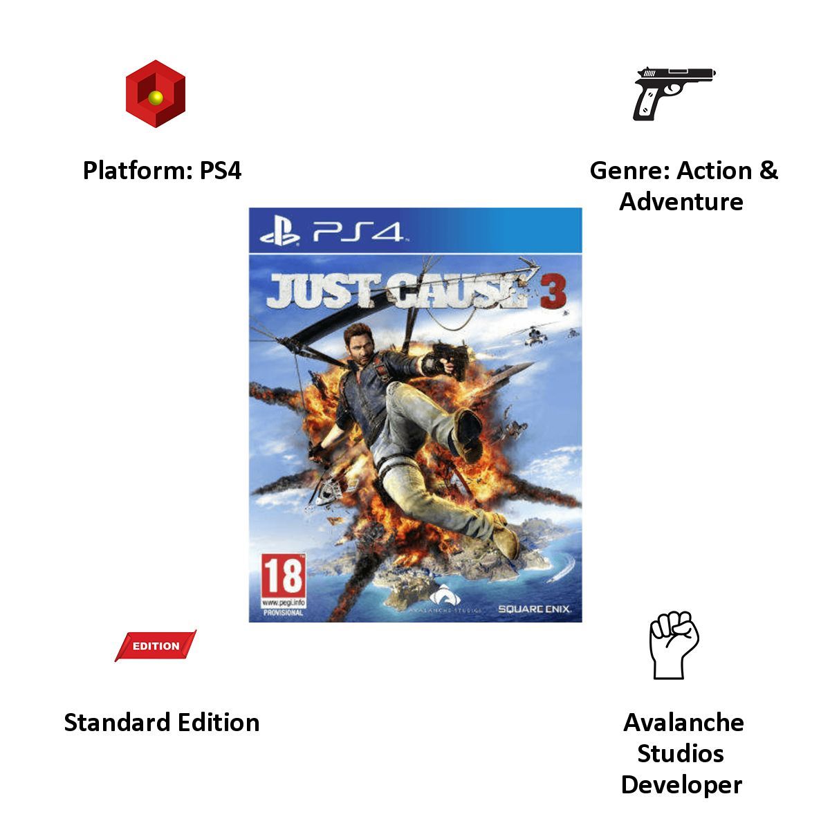 SQUARE ENIX PS4 Game (Just Cause 3) SQUARE ENIX PS4 Game (Just Cause 3)_3