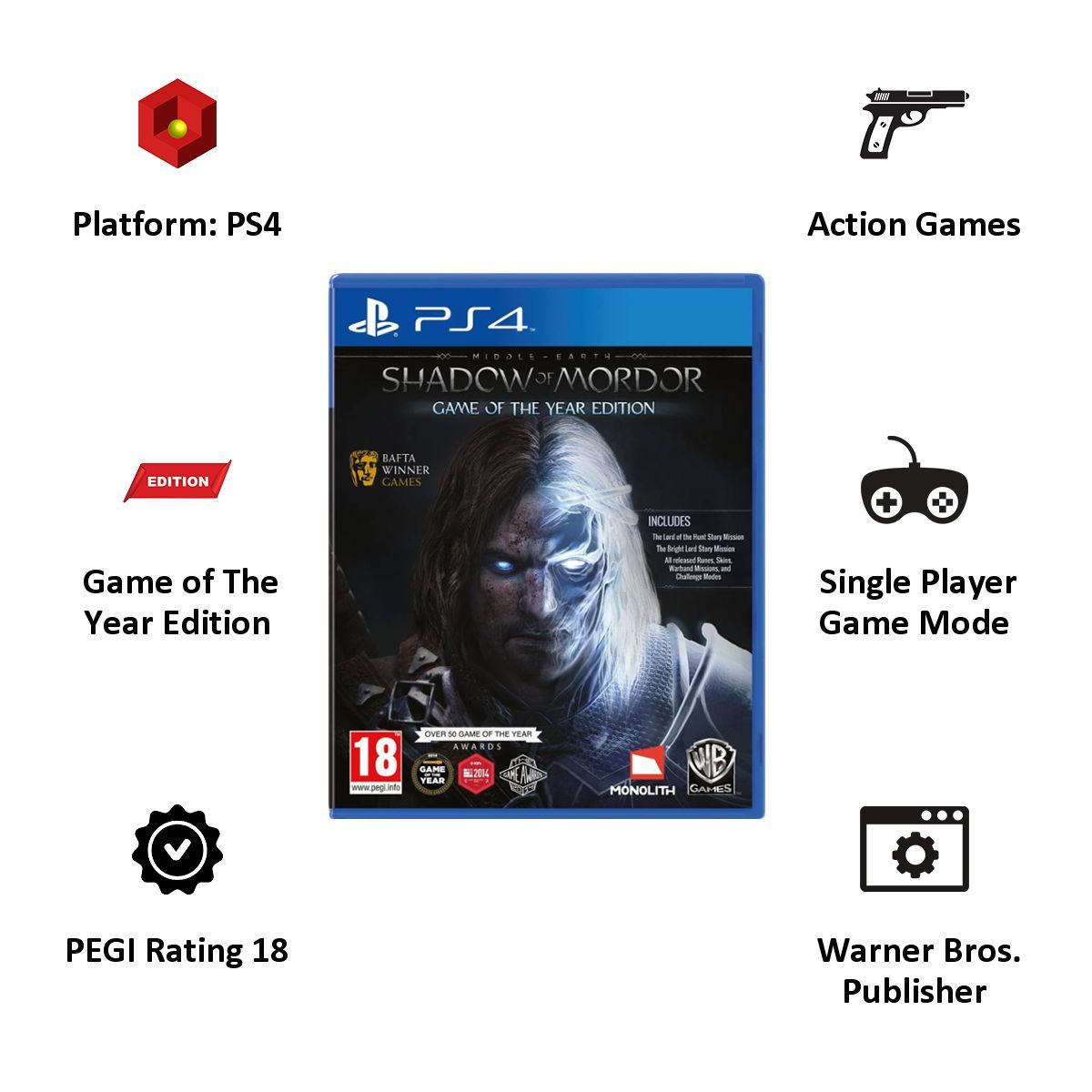 PS4 Game (Shadow of Mordor - Game of The Year Edition) PS4 Game (Shadow of Mordor - Game of The Year Edition)_5