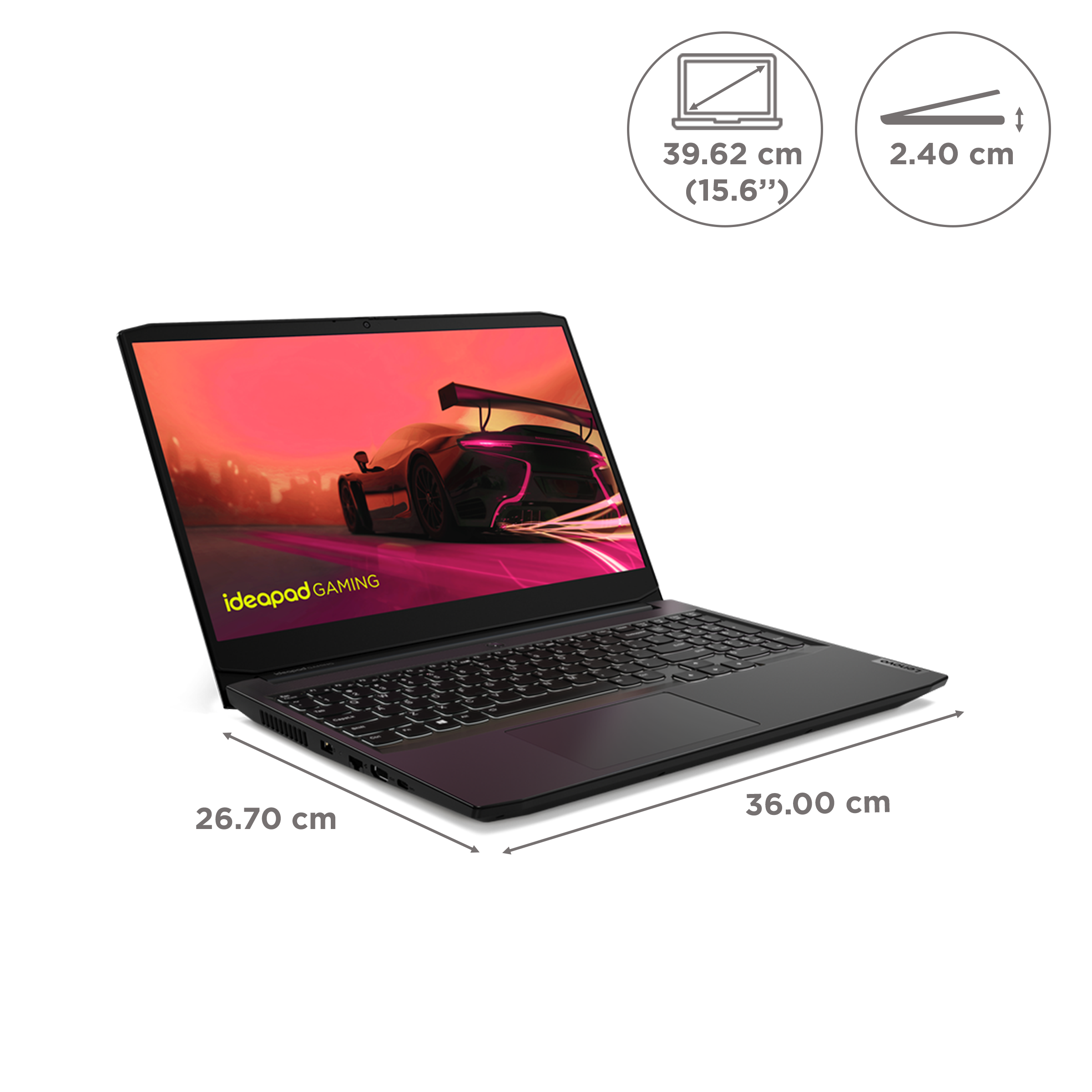 Lenovo IdeaPad Gaming 3 AMD Ryzen 5 (15.6 inch, 16GB, 512GB, Windows 11 Home, MS Office 2021, NVIDIA GeForce RTX 3050, Full HD IPS Display, Shadow Black, 82K201V1IN)_2