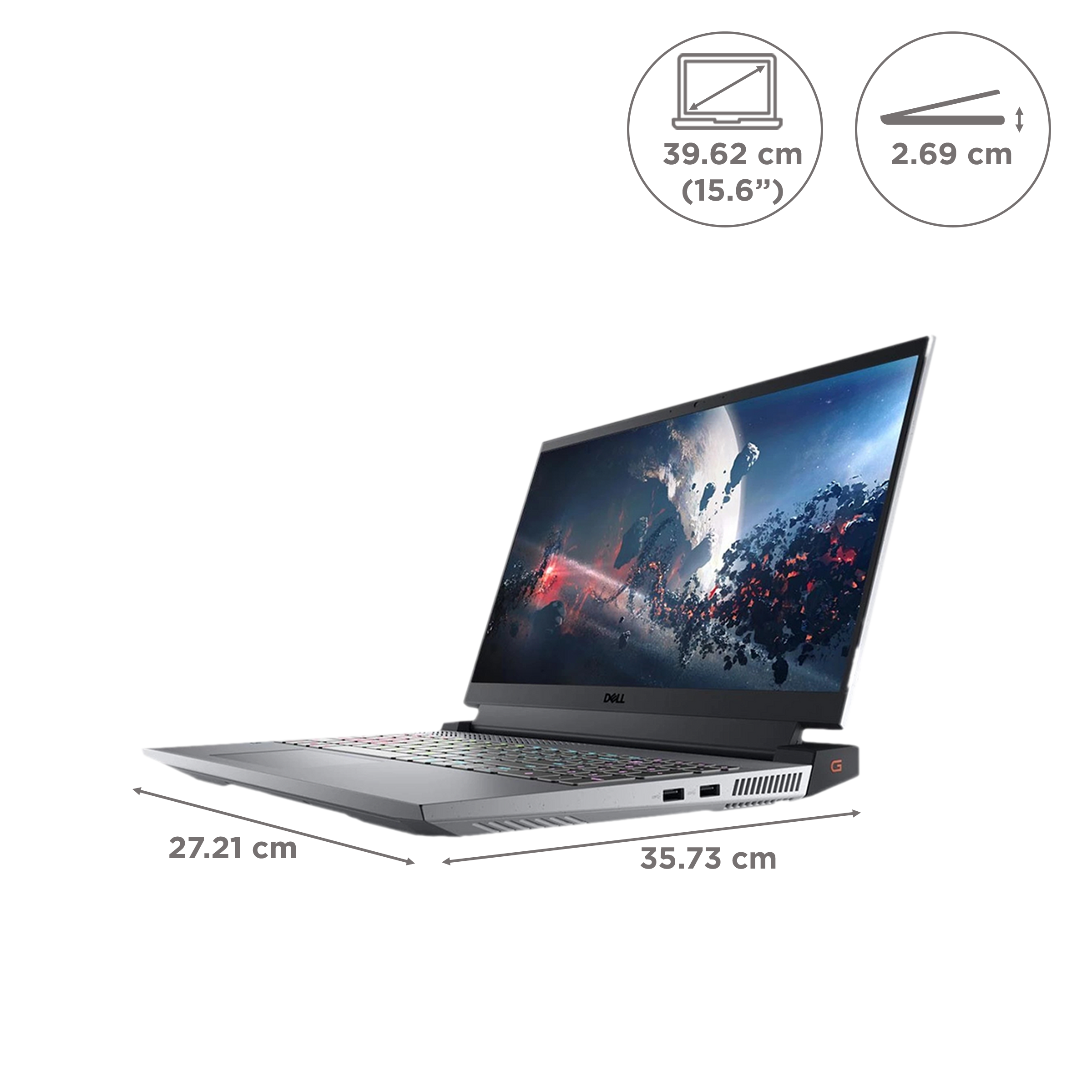 DELL Inspiron G15-5525 AMD Ryzen 9 (15.6 inch, 16GB, 1TB, Windows 11 Home, MS Office 2021, NVIDIA GeForce RTX 3060, FHD LED-Backlit Display, Phantom Grey)_2