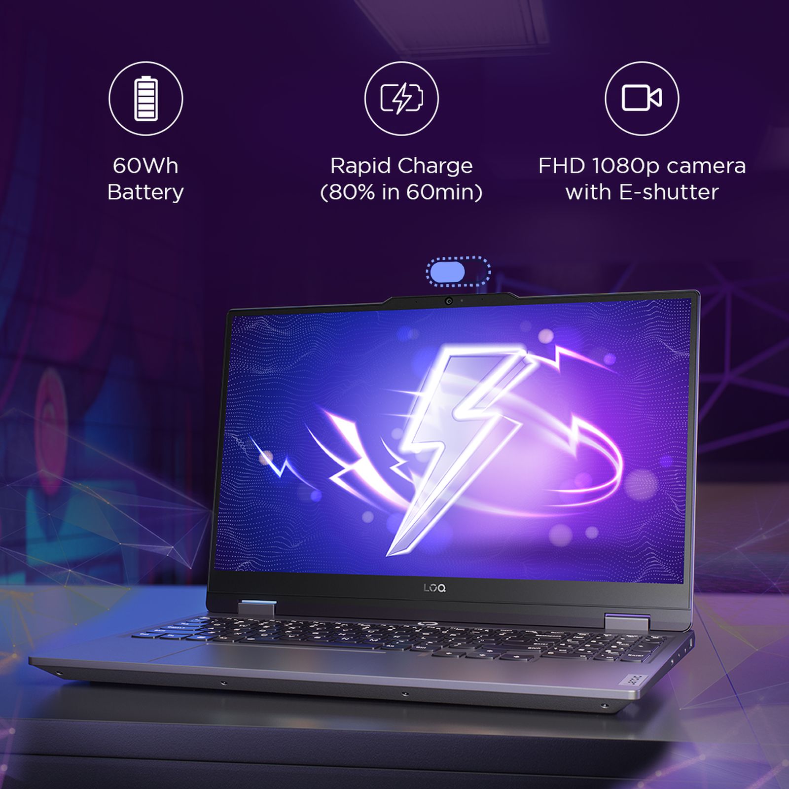 Lenovo LOQ 15IRX9 Intel Core i7 13th Gen Gaming Laptop (16GB, 512GB SSD, Windows 11 Home, 6GB Graphics, 15.6 inch 144 Hz Full HD IPS Display, NVIDIA GeForce RTX 3050, MS Office Home & Student 2021, Luna Grey, 2.38 KG)_19