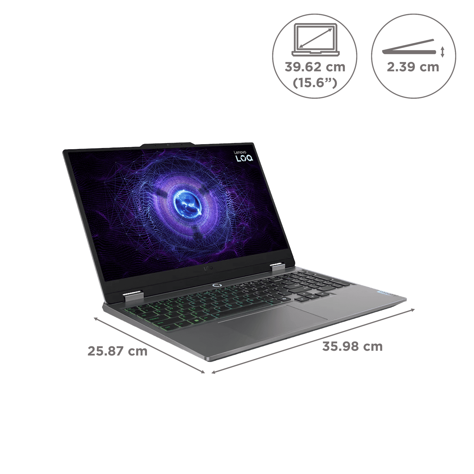 Lenovo LOQ 15IRX9 Intel Core i5 13th Gen Gaming Laptop (16GB, 512GB SSD, Windows 11 Home, 6GB Graphics, 15.6 inch 144 Hz Full HD IPS Display, NVIDIA GeForce RTX 3050, MS Office 2021, Luna Grey, 2.38 KG)_2