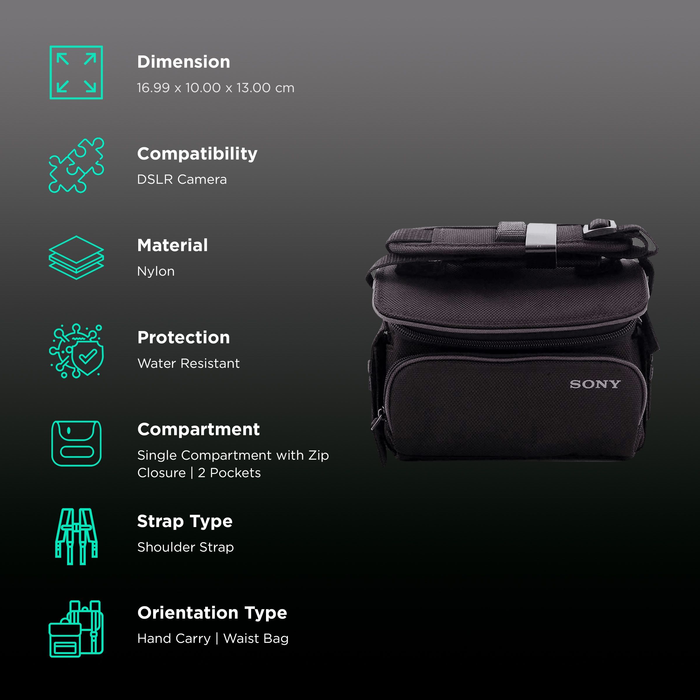 SONY LCSU10 Recycled Polyester Camera Shoulder Bag For DSLR (LCSU10 , Black ) SONY LCSU10 Recycled Polyester Camera Shoulder Bag For DSLR (LCSU10 , Black )_2