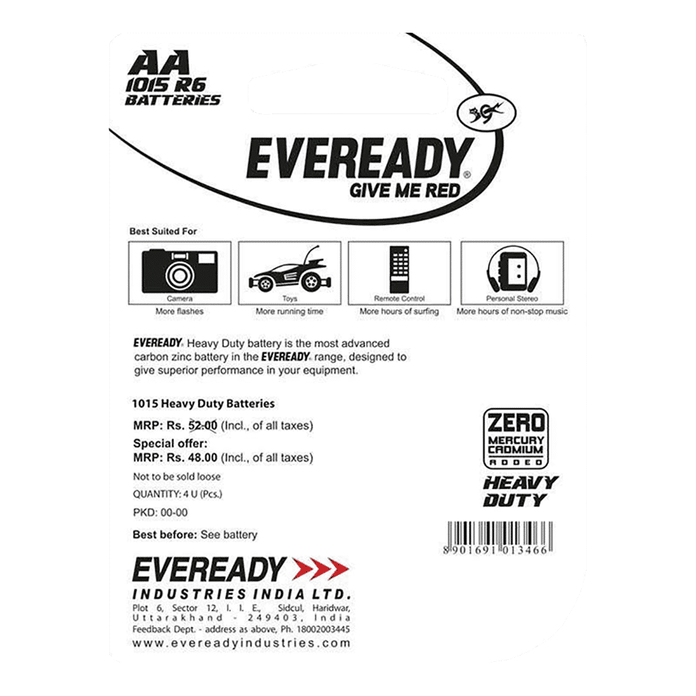 EVEREADY 1015 Carbon Zinc AA (Pack of 4) EVEREADY 1015 Carbon Zinc AA (Pack of 4)_3