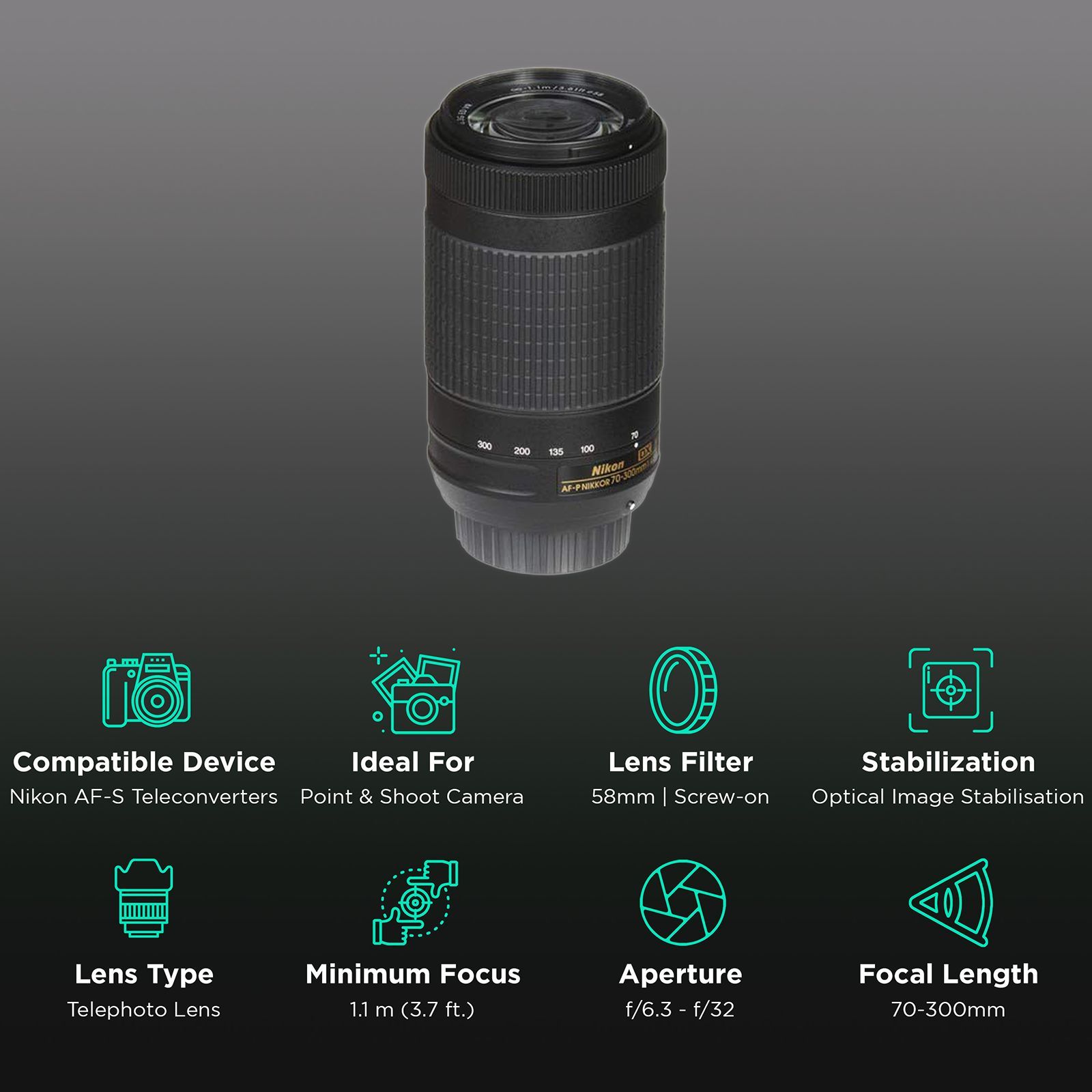 Nikon AF-P DX NIKKOR 70-300mm f/4.5 - f/6.3 Telephoto Zoom Lens for Nikon F Mount (Quiet Autofocus Pulse Motor)_3