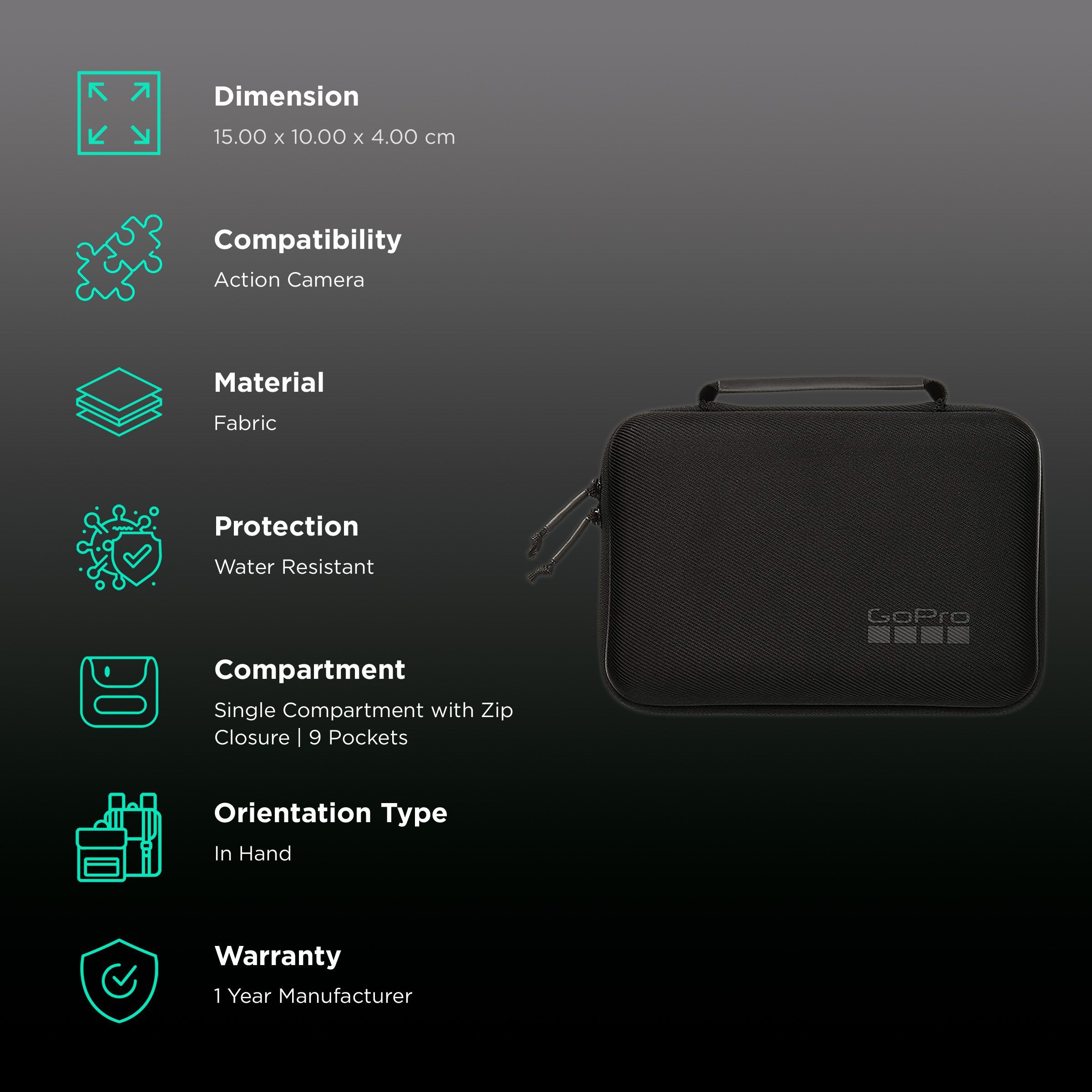 GoPro ABSSC-001 Water Resistant Camera Pouch for Action Camera (Padded Interior Protects, Black)_2