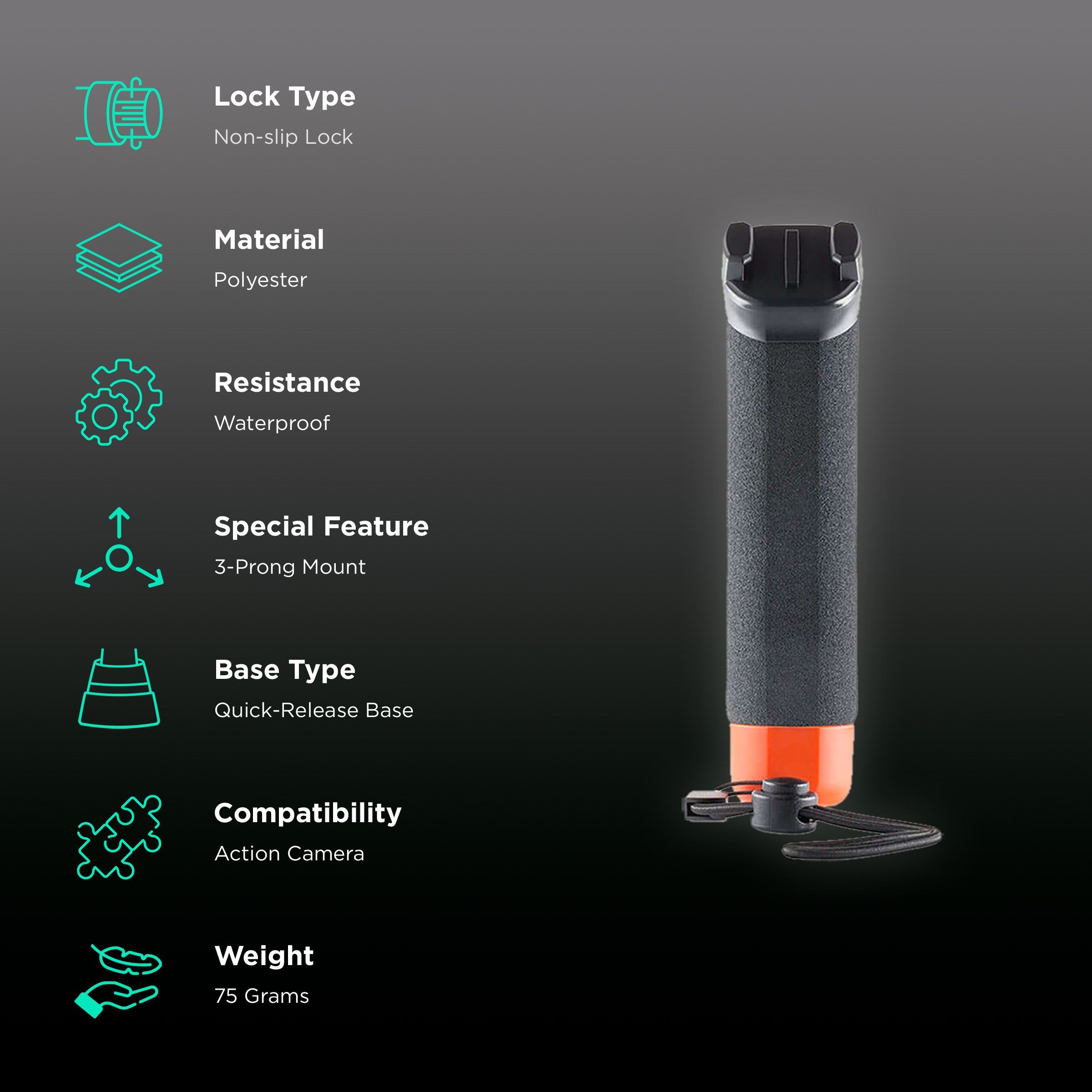 GoPro The Handler Monopod for Camera (Non Slip Construction, Black) GoPro The Handler Monopod for Camera (Non Slip Construction, Black)_2