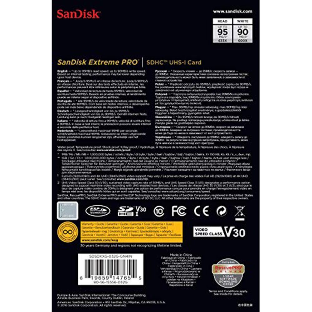 SanDisk Extreme Pro SDHC 32GB Class 10 300MB/s Memory Card_5