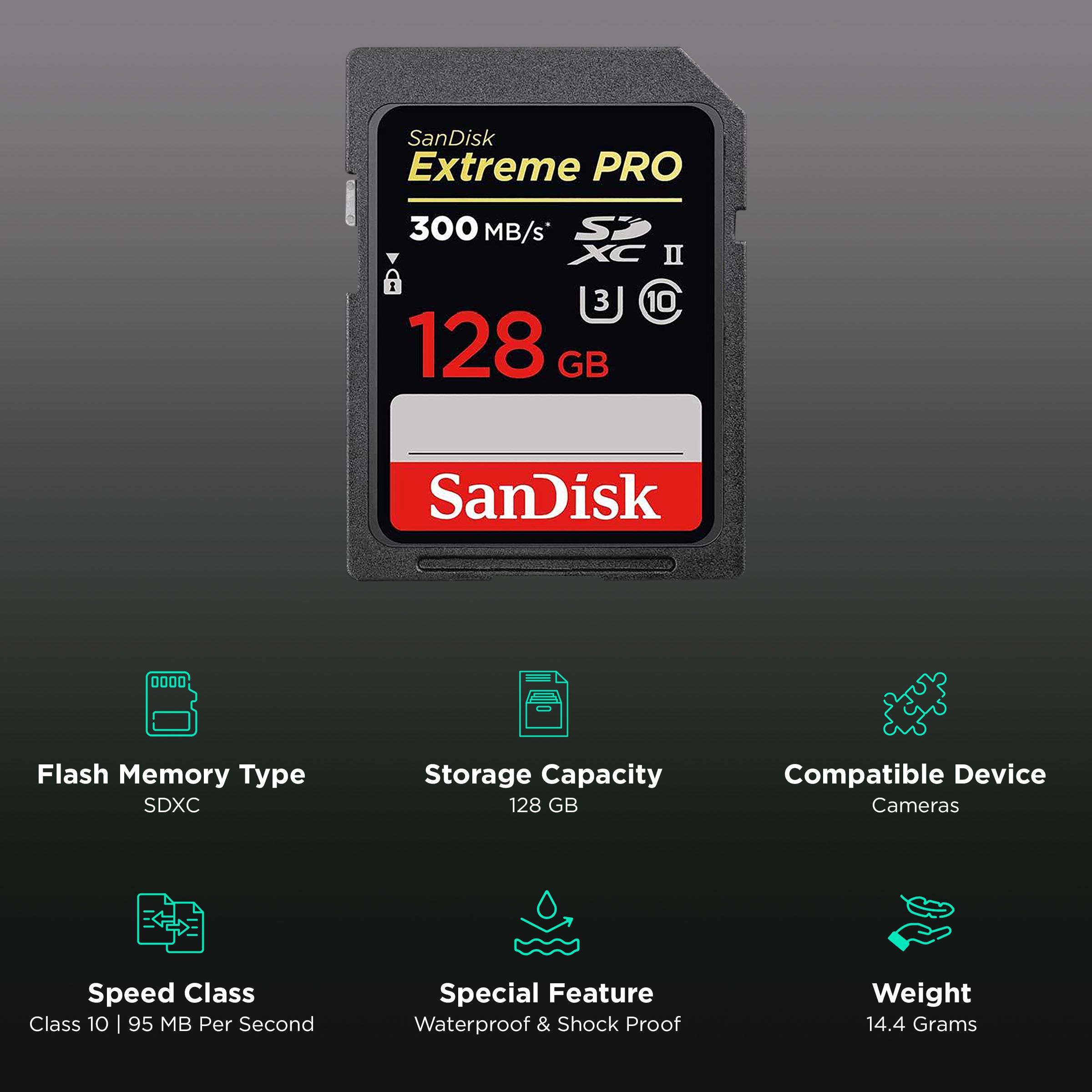 SanDisk Extreme Pro SDXC 128GB Class 10 300MB/s Memory Card SanDisk Extreme Pro SDXC 128GB Class 10 300MB/s Memory Card_2