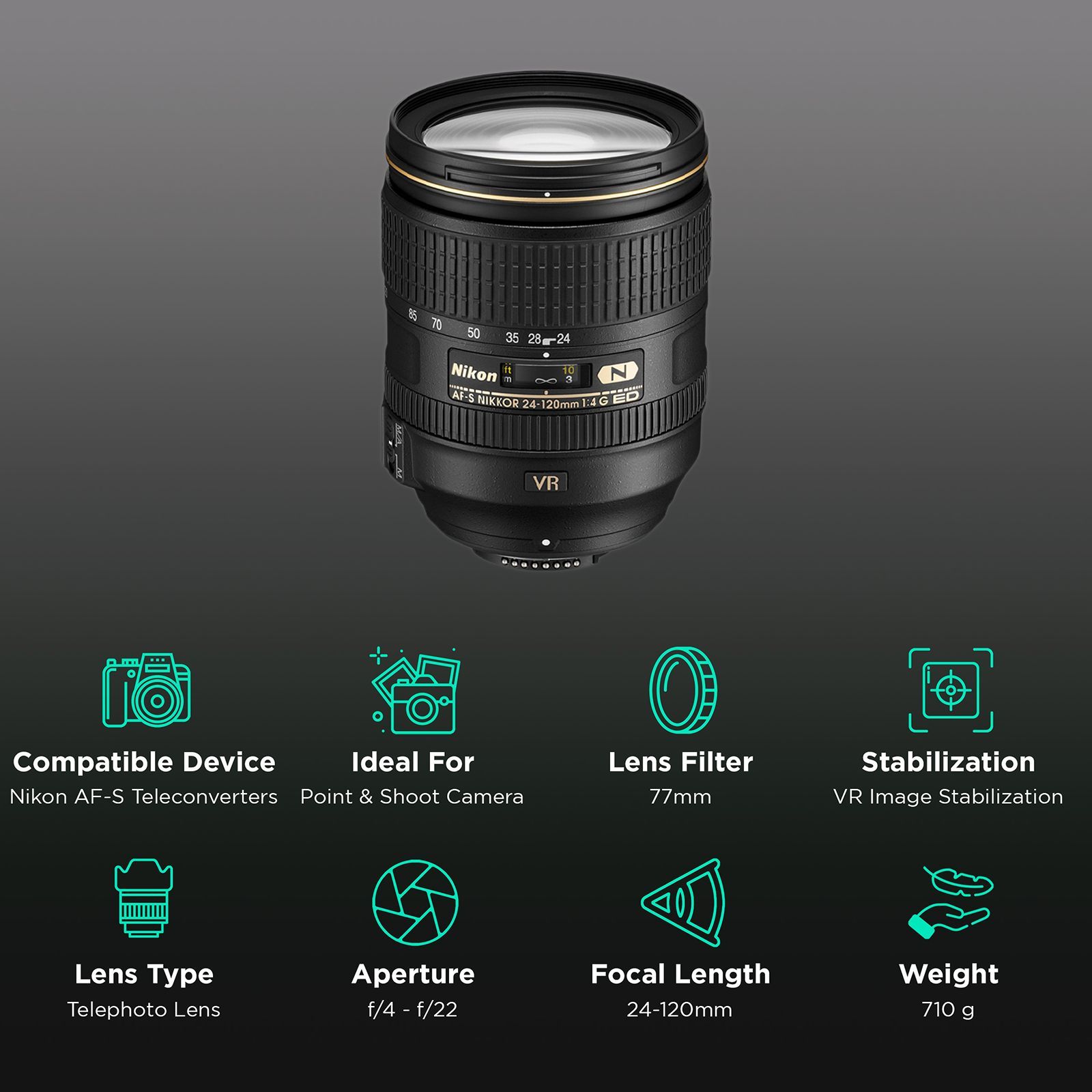 Nikon AF-S NIKKOR 24-120mm f/3.5 - f/5.6 Standard Zoom Lens for Nikon F Mount (Silent Wave Motor)_3