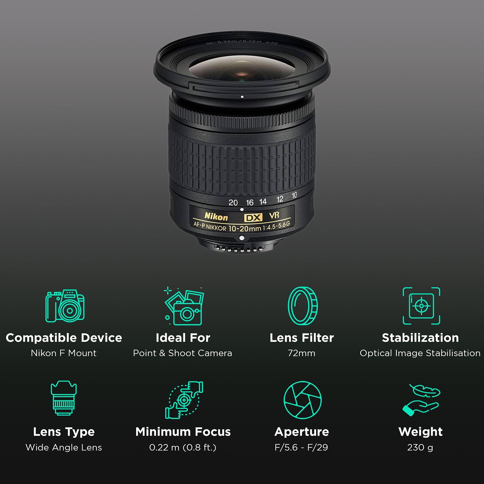 Nikon AF-P DX NIKKOR 10-20mm f/4.5 - f/29 Wide-Angle Zoom Lens for Nikon F Mount (Cropped Sensor)_3