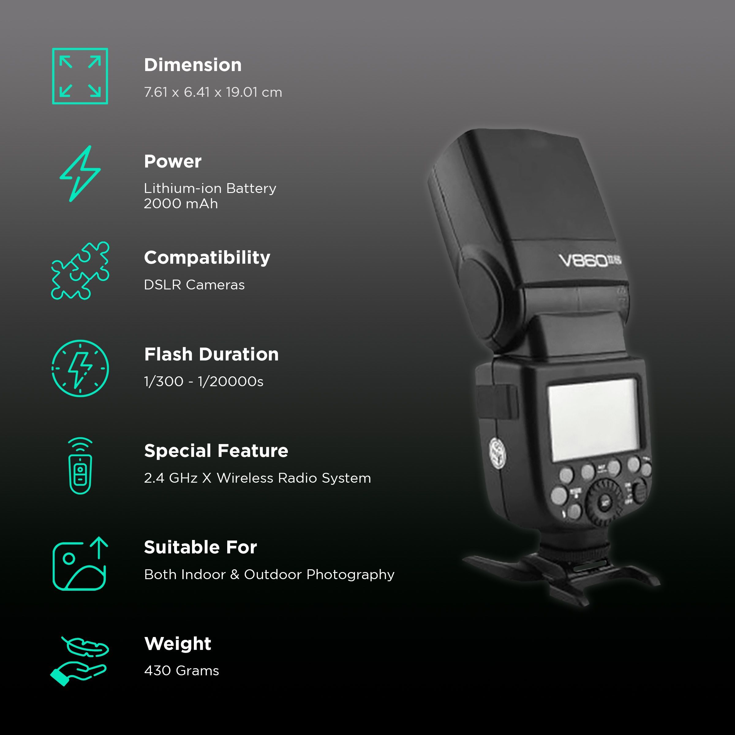 Godox V860IIN Flash Speedlite for Nikon (2.4G Wireless X System)_2