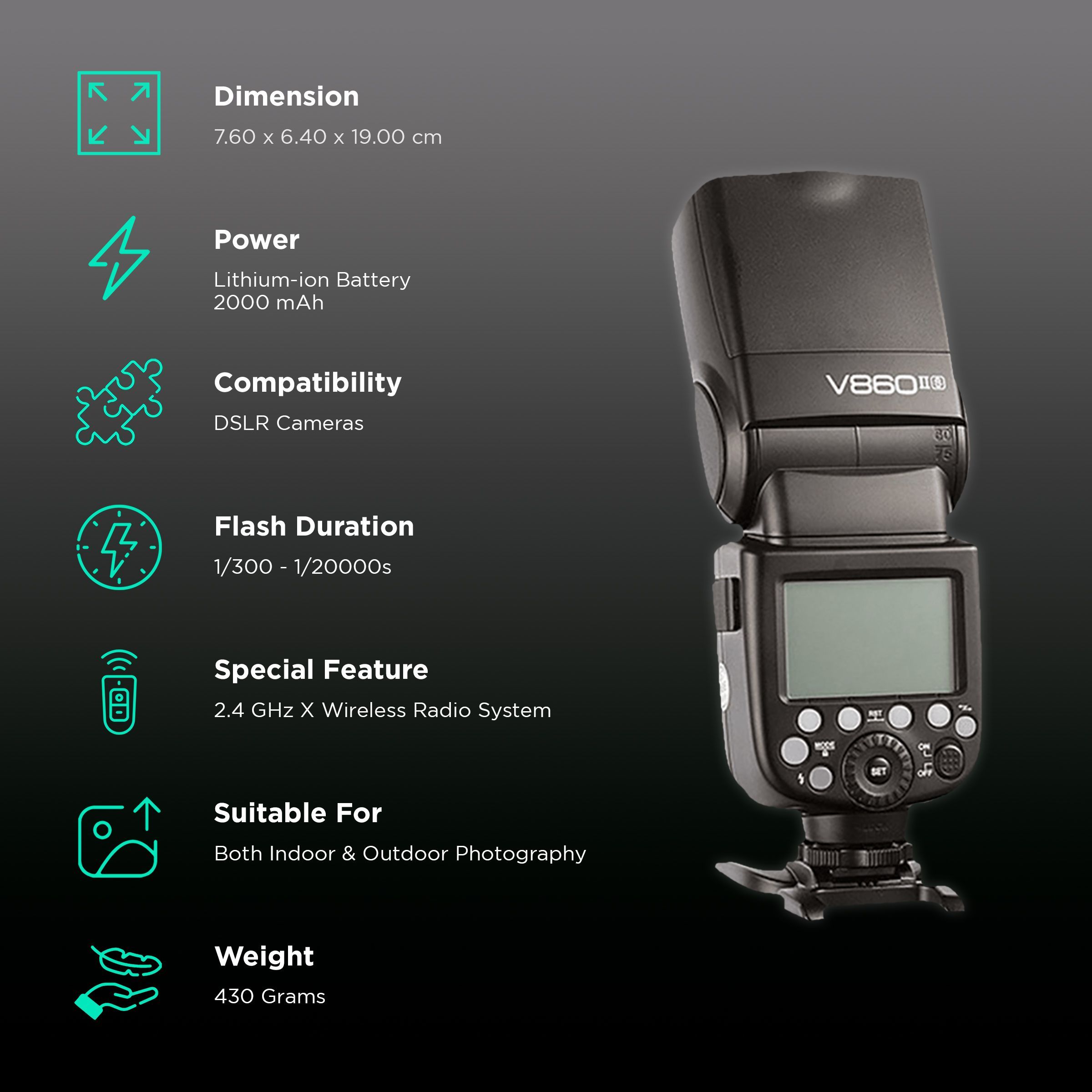 Godox V860IIS Flash Speedlite for Sony (20-200mm Flash Range)_2