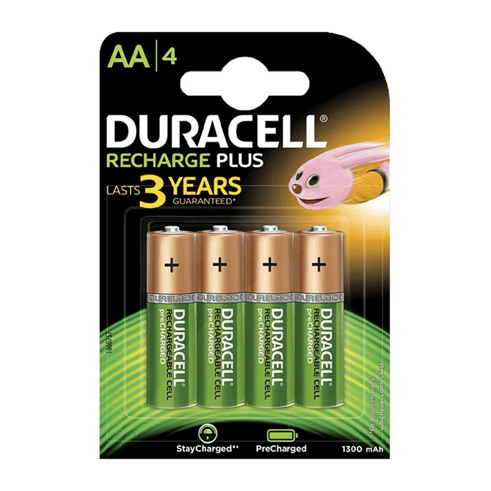 DURACELL Recharge Plus 1300 mAh Ni-MH AA Rechargeable Battery (Pack of 4) DURACELL Recharge Plus 1300 mAh Ni-MH AA Rechargeable Battery (Pack of 4)_1
