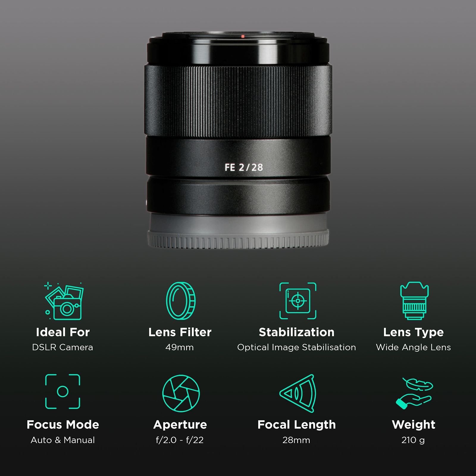 SONY 28mm f/2 - f/22 Wide-Angle Prime Lens for SONY E Mount (Dust & Moisture Resistant)_3