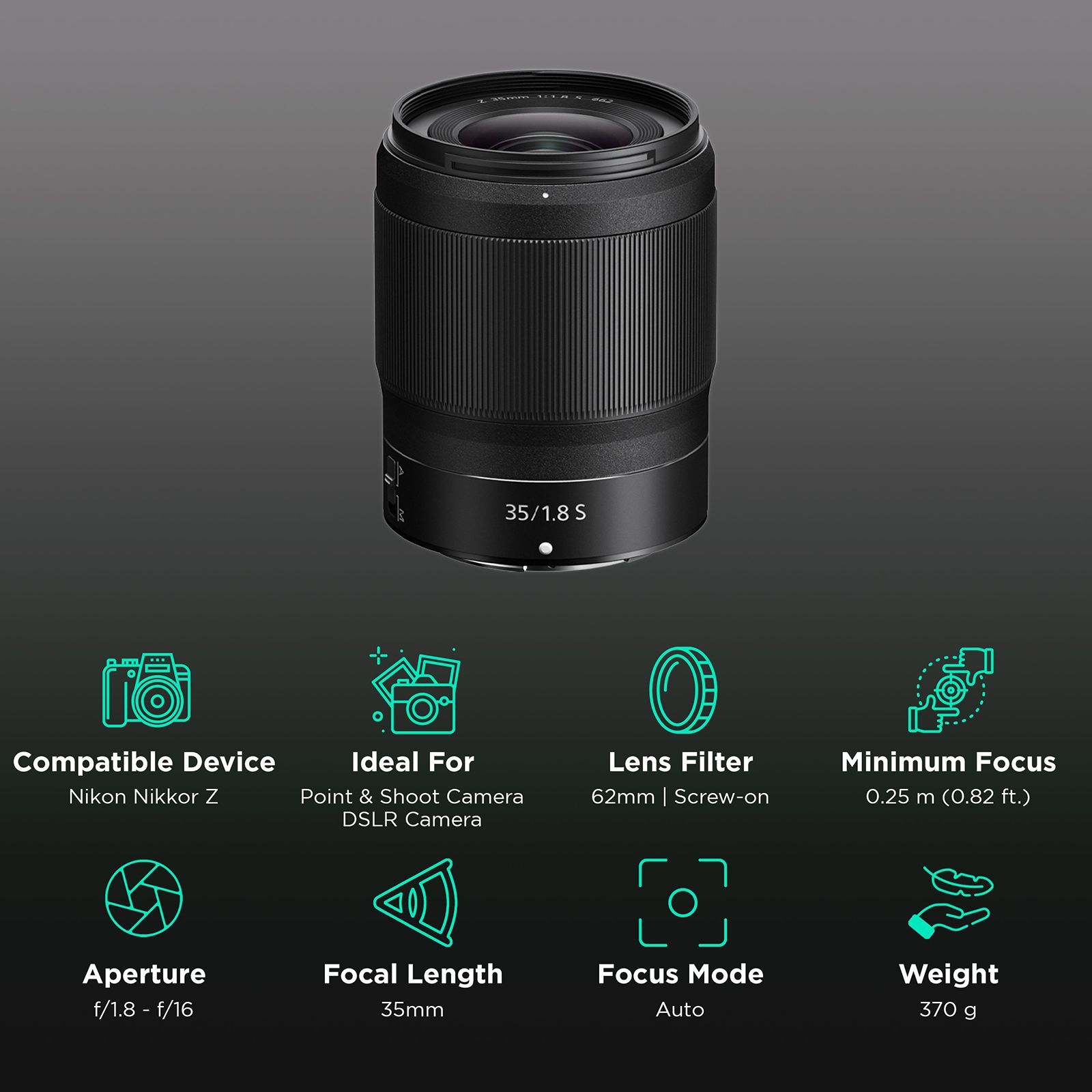 Nikon NIKKOR Z 35mm f/1.8 - f/16 Wide-Angle Prime Lens for Nikon Z Mount (STM Motor)_3