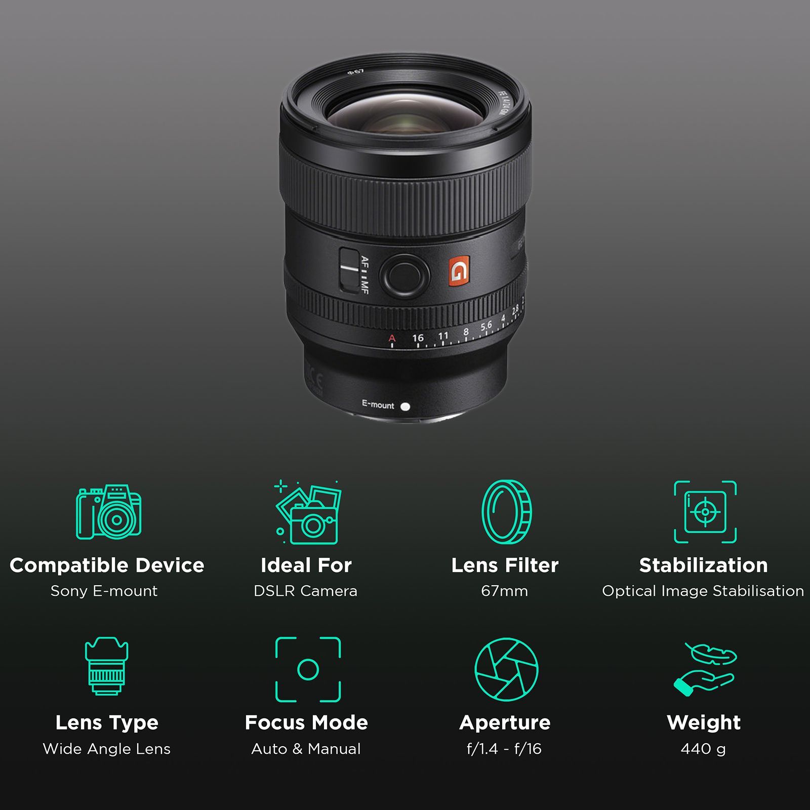 SONY 24mm f/1.4 - f/16 Wide-Angle Prime Lens for SONY E Mount (Dust & Moisture Resistant)_3