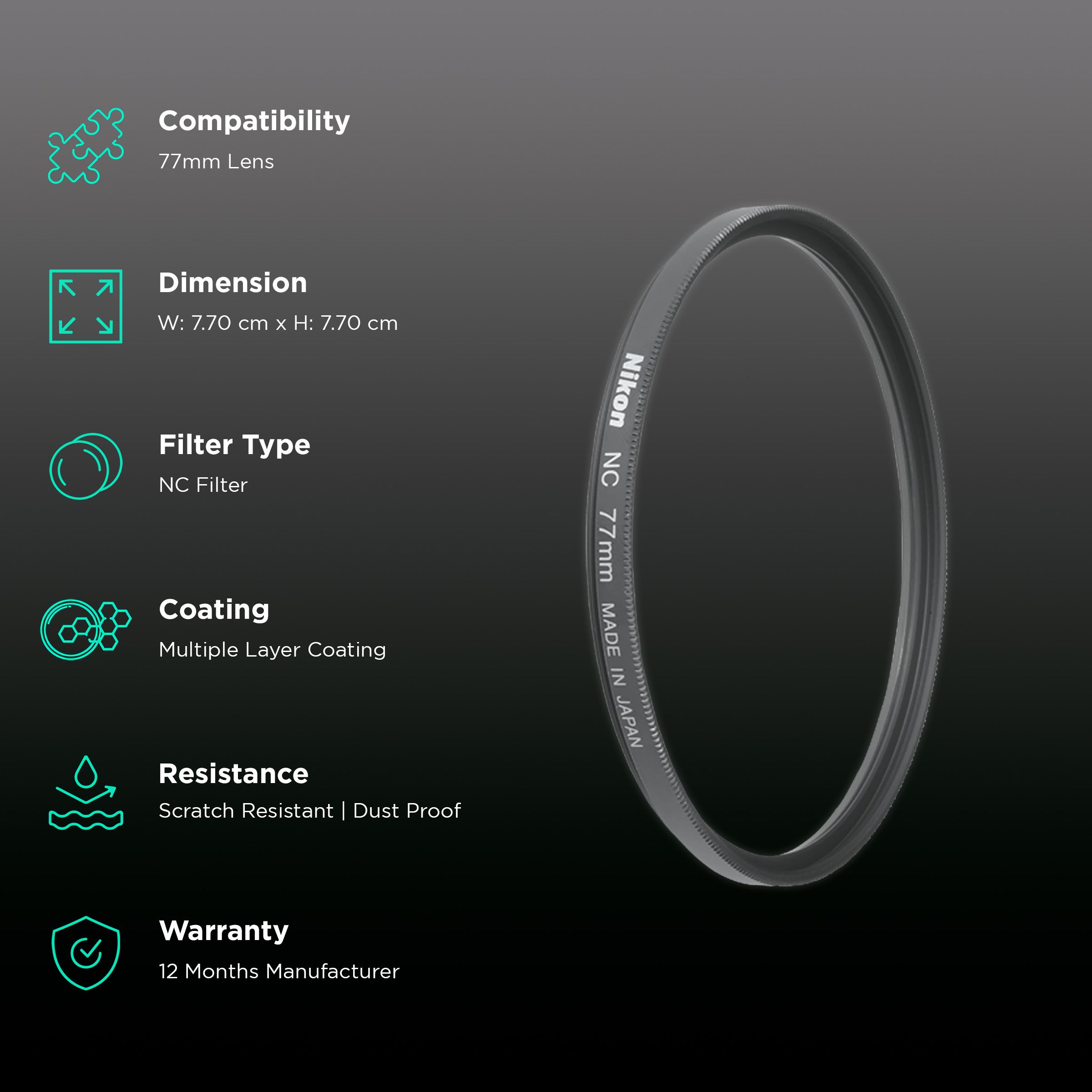 Nikon FTA60801 77mm Camera Lens NC Filter (Multiple Layer Coating) Nikon FTA60801 77mm Camera Lens NC Filter (Multiple Layer Coating)_2