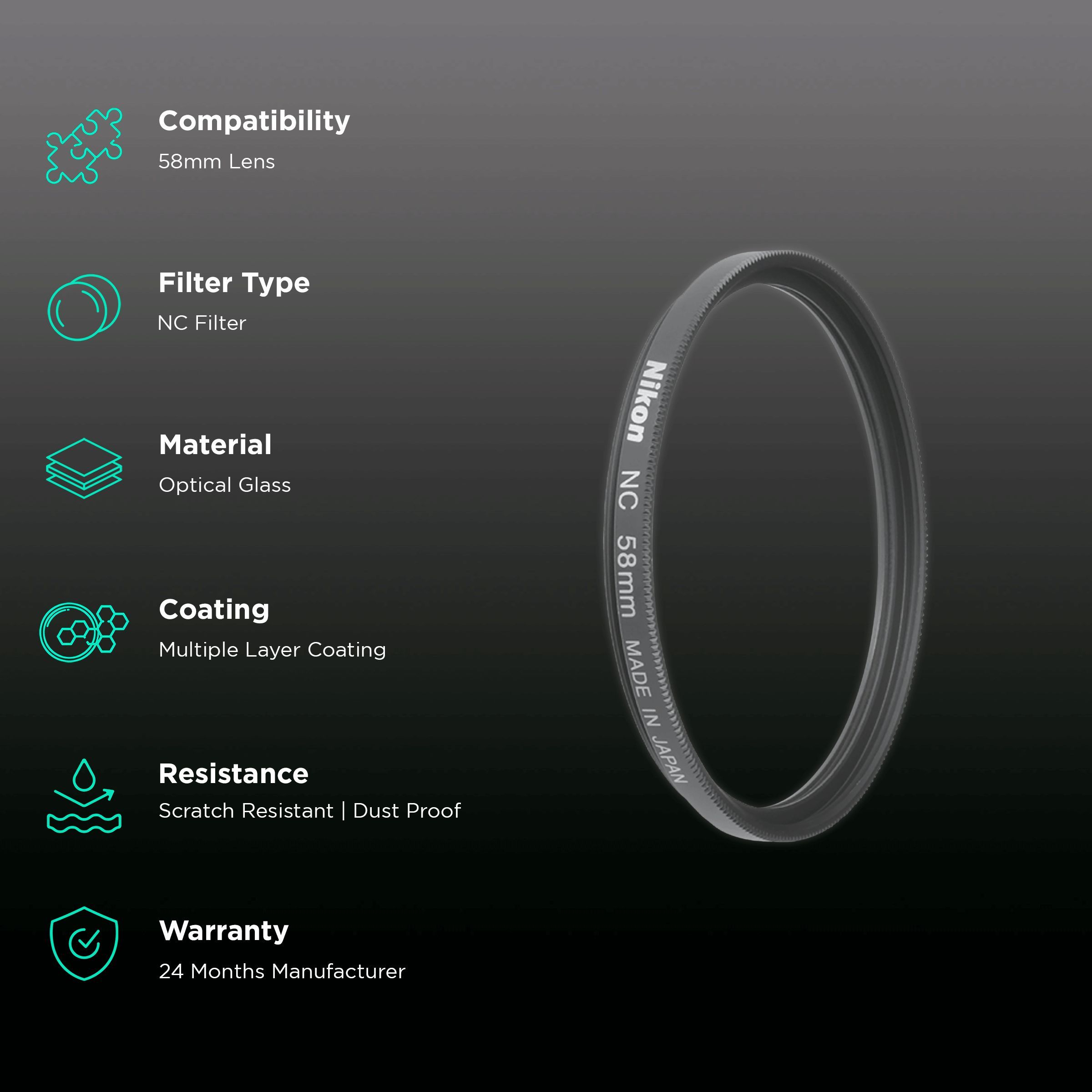 Nikon FTA70101 58mm Camera Lens NC Filter (Multiple Layer Coating) Nikon FTA70101 58mm Camera Lens NC Filter (Multiple Layer Coating)_2