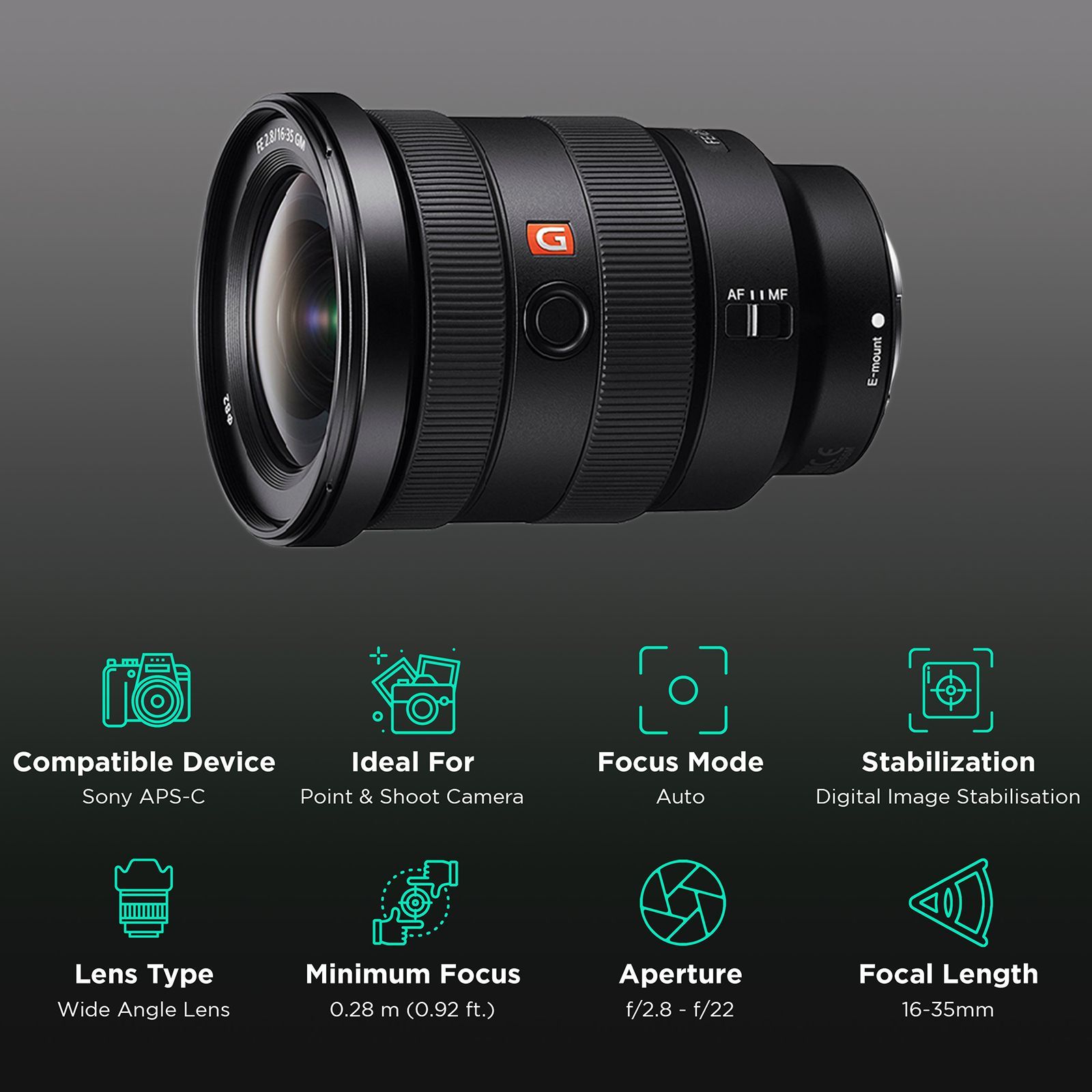 SONY 16-35mm f/2.8 - f/22 Wide-Angle Zoom Lens for SONY E Mount (Dust & Moisture Resistant)_3