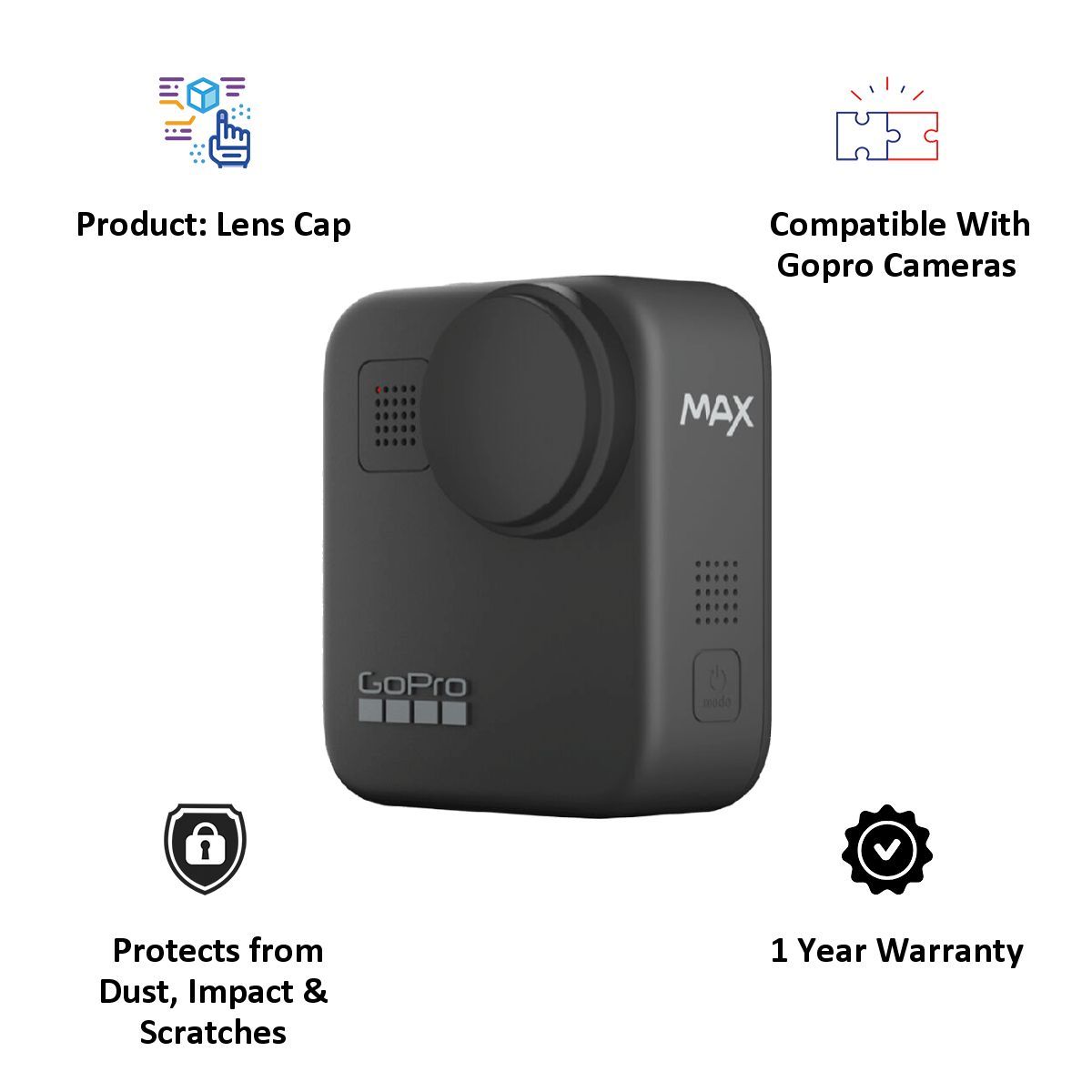 GoPro Max Replacement Lens Caps (ACCPS-001, Black) GoPro Max Replacement Lens Caps (ACCPS-001, Black)_3