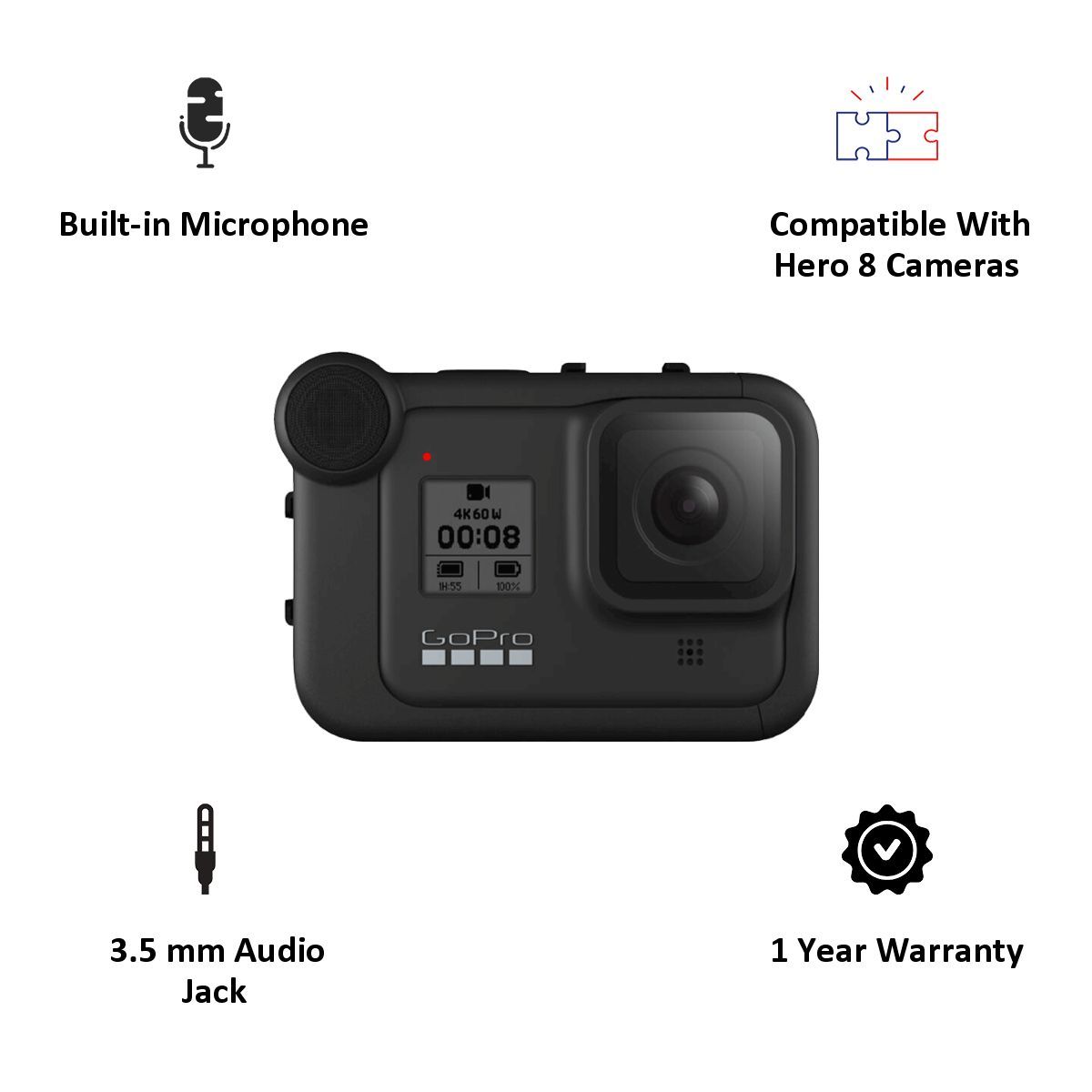 GoPro Media Mod for Hero 8 (AJFMD-001, Black)_3