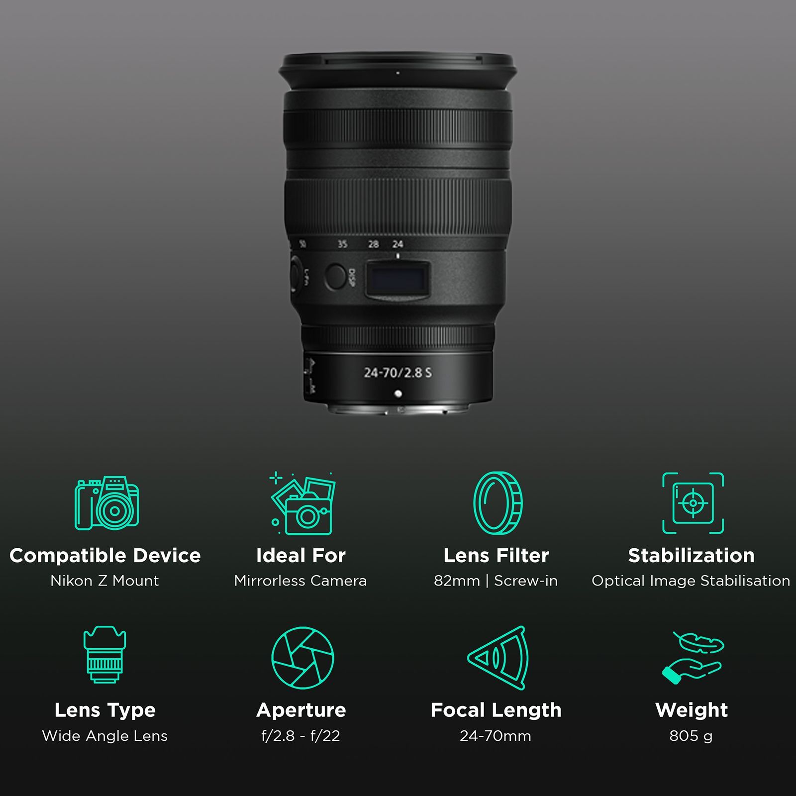 Nikon NIKKOR Z 24-70mm f/2.8 - f/22 Wide-Angle Zoom Lens for Nikon Z Mount (Multi-Focus System)_3