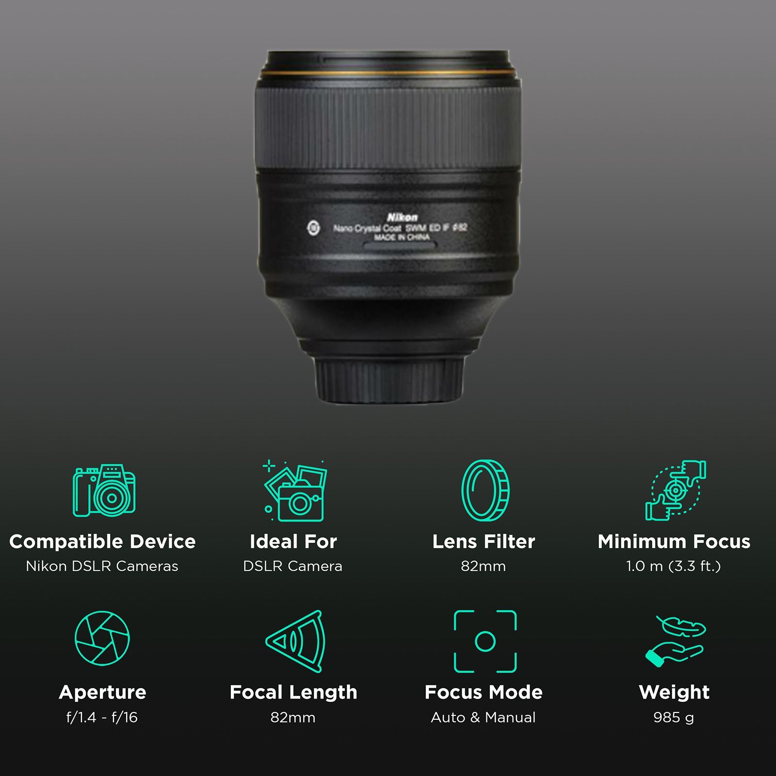 Nikon AF-S NIKKOR 105mm f/1.4 - f/16 Telephoto Prime Lens for Nikon F Mount (Autofocus)_3