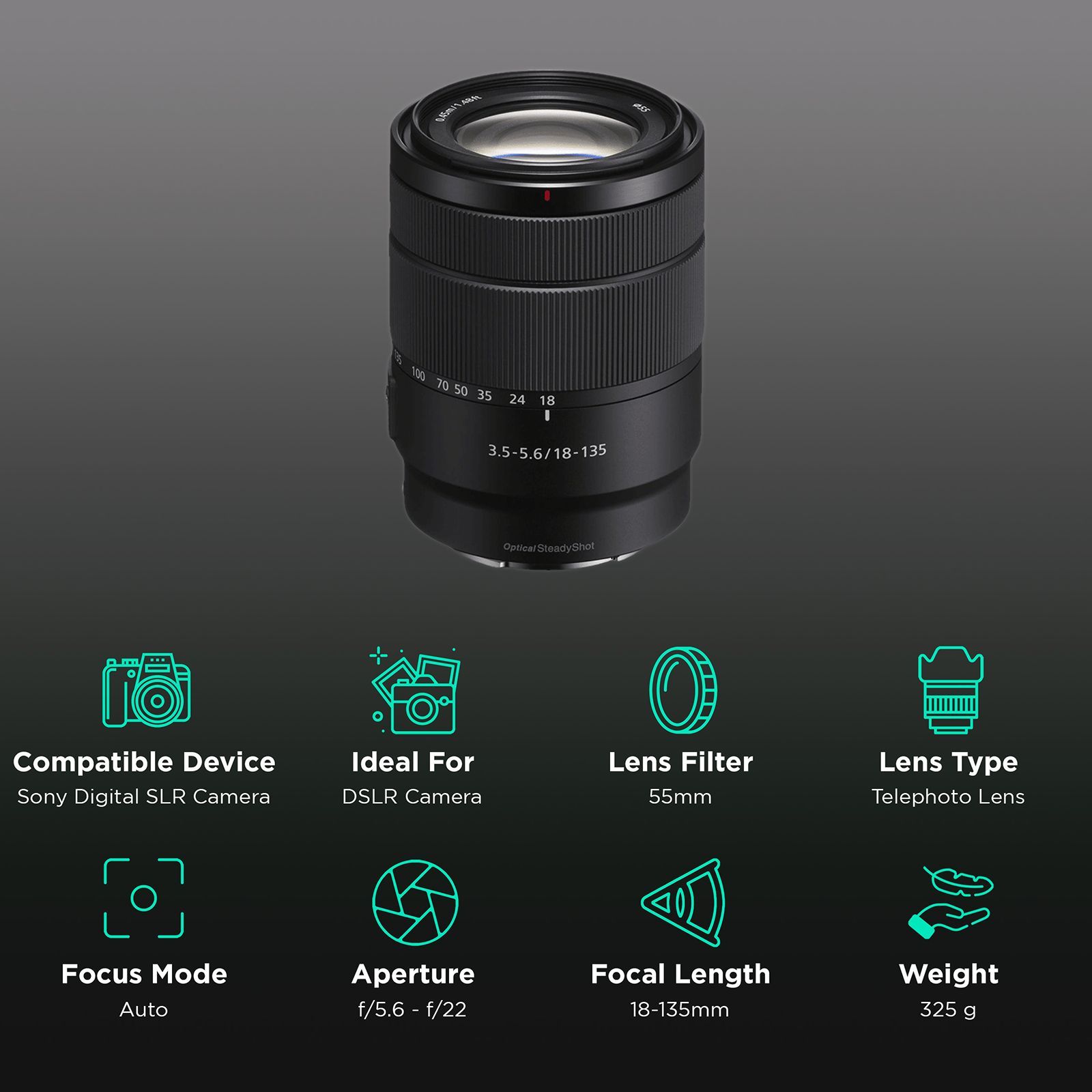 SONY 18-135mm f/3.5 - f/5.6 Wide-Angle Zoom Lens for SONY E Mount (Optical SteadyShot Image Stabilisation)_3