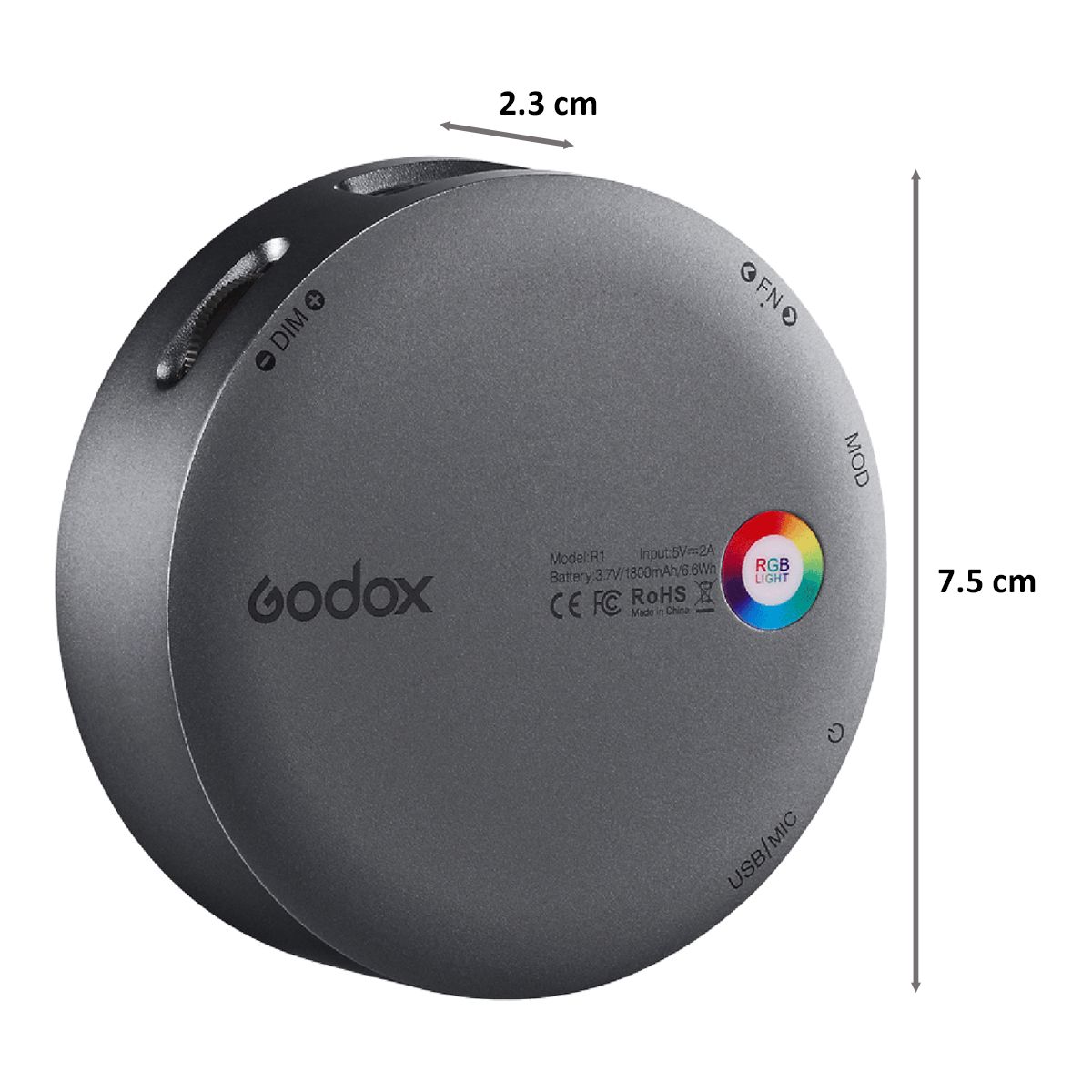 Godox R1 LED Light for Photography (Round RGB Mini Creative Light)_2