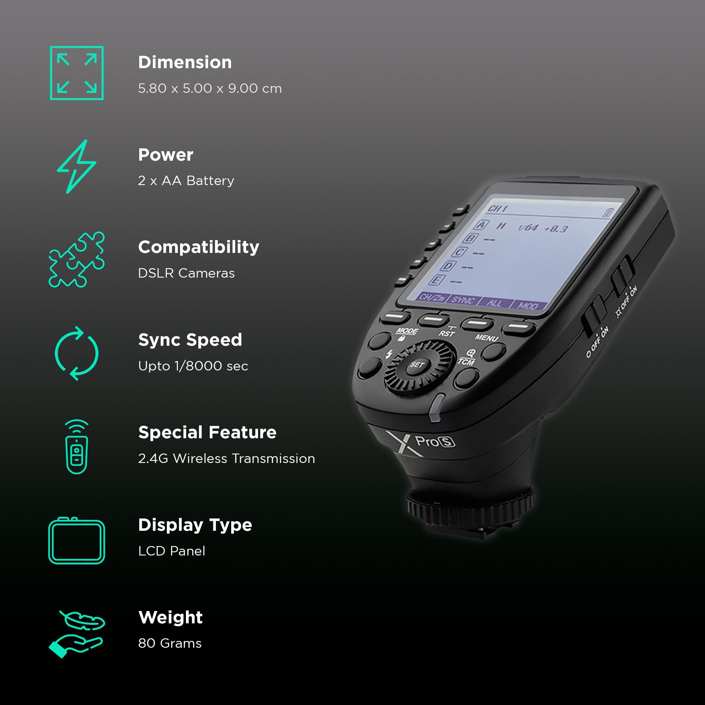 Godox XPro-S Wireless Flash Trigger for Sony (High Speed Sync)_2