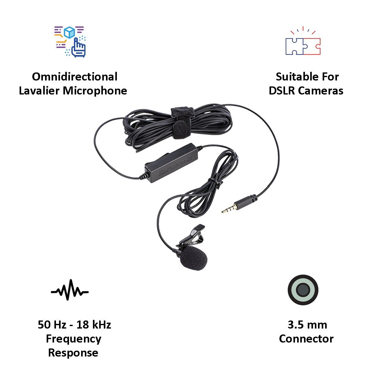 Saramonic LavMicro Broadcast-Quality Lavalier Omnidirectional Condenser Microphone For Camcorders, DSLR Cameras, Mobile Phones & Audio Recorder (Alligator-Style Lapel Clip, Black) Saramonic LavMicro Broadcast-Quality Lavalier Omnidirectional Condenser Microphone For Camcorders, DSLR Cameras, Mobile Phones & Audio Recorder (Alligator-Style Lapel Clip, Black)_3